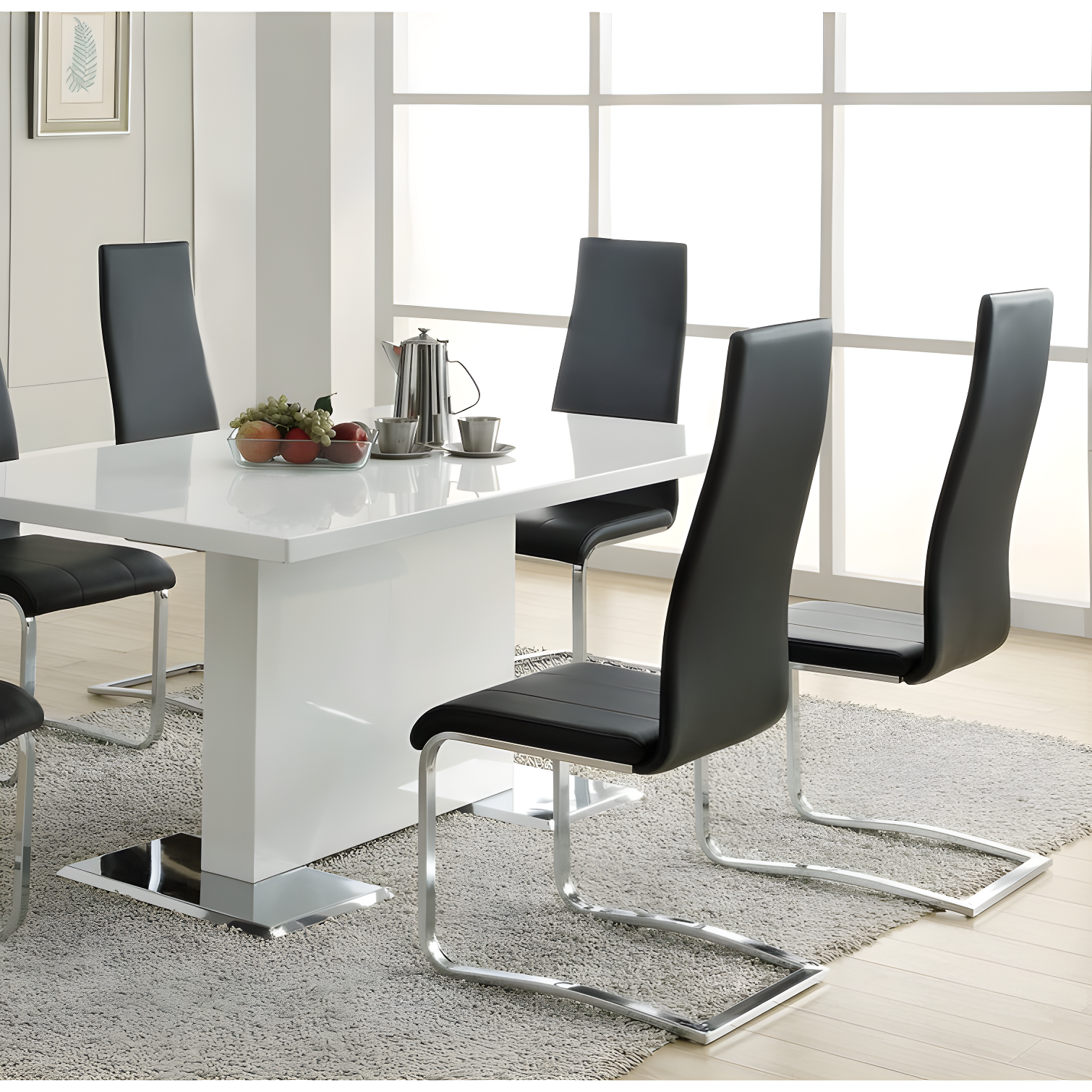 Genuine Leather Upholstered Cantilever Chair