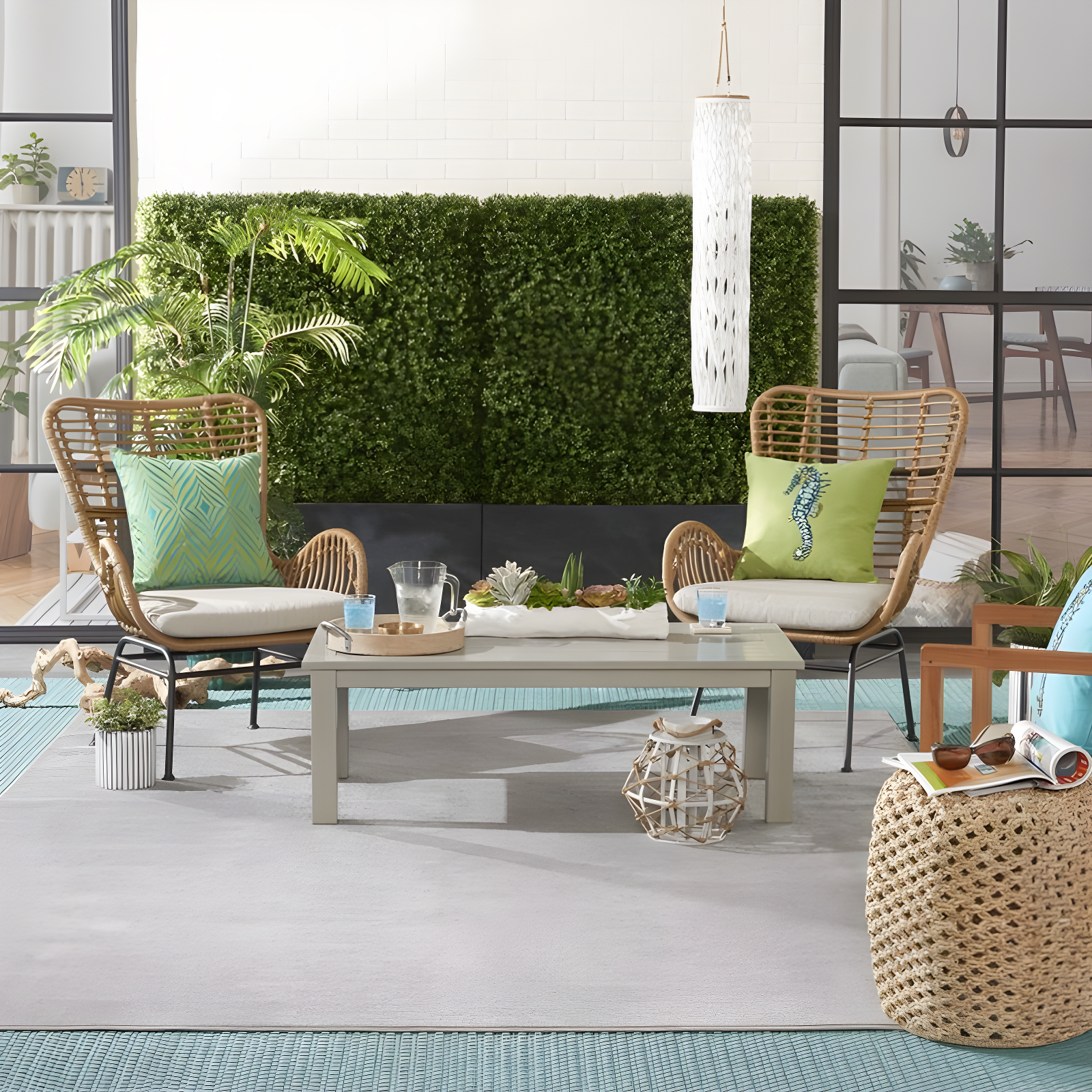 Nourison Essentials Easy Care Indoor Outdoor Area Rug - Silver Grey 8' x 10'
