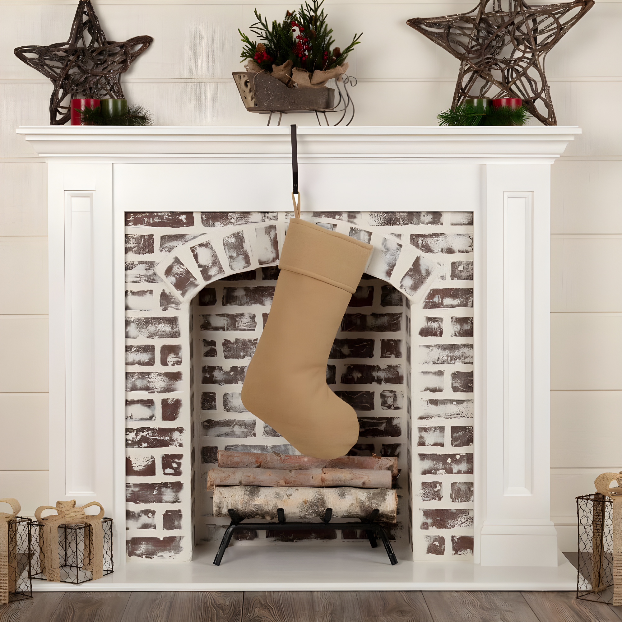 Festive Finds Burlap Stocking
