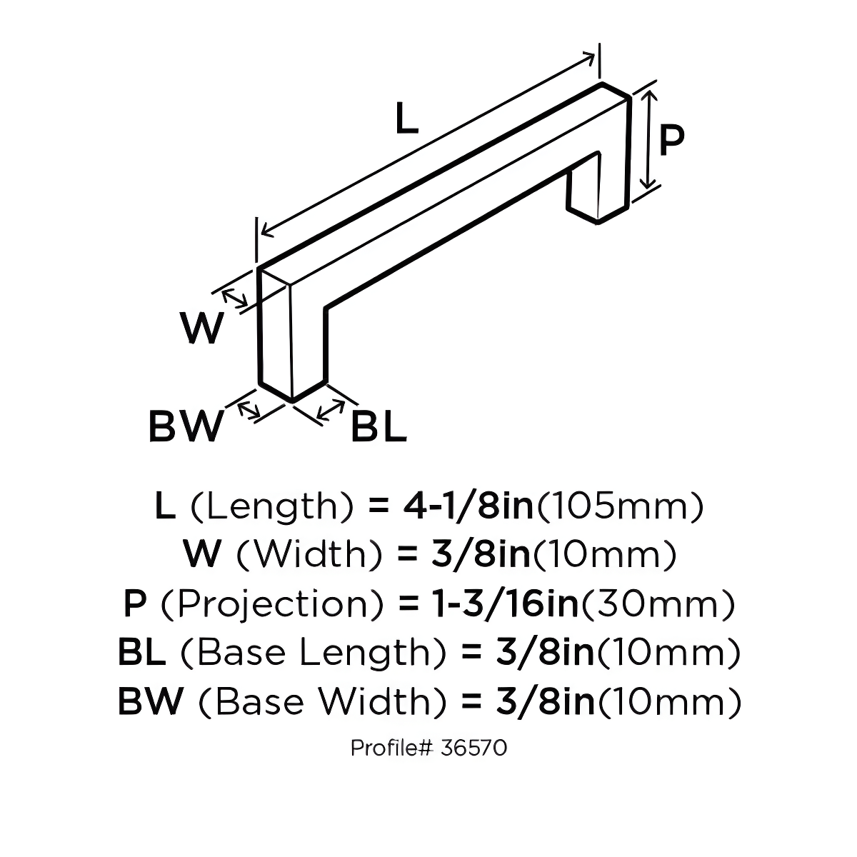 Amerock Monument 3-3/4 inch (96mm) Center-to-Center Champagne Bronze Cabinet Pull