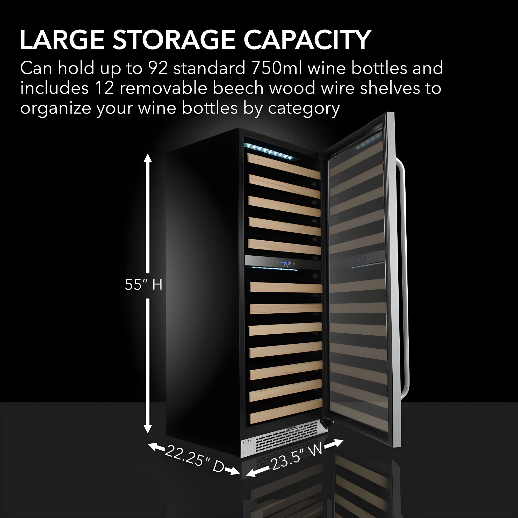 Whynter Whynter 92 Bottle Dual Zone Built-In Wine Refrigerator