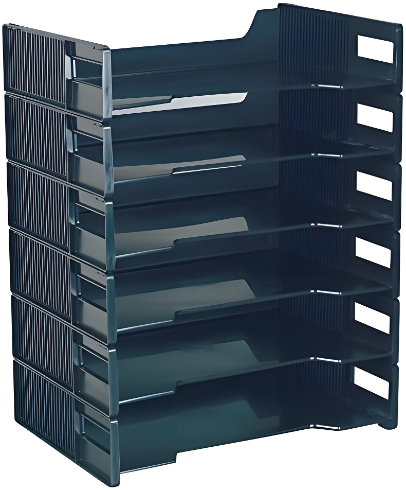 Tomorotec Stackable Letter Tray Set, Black, 6 Count