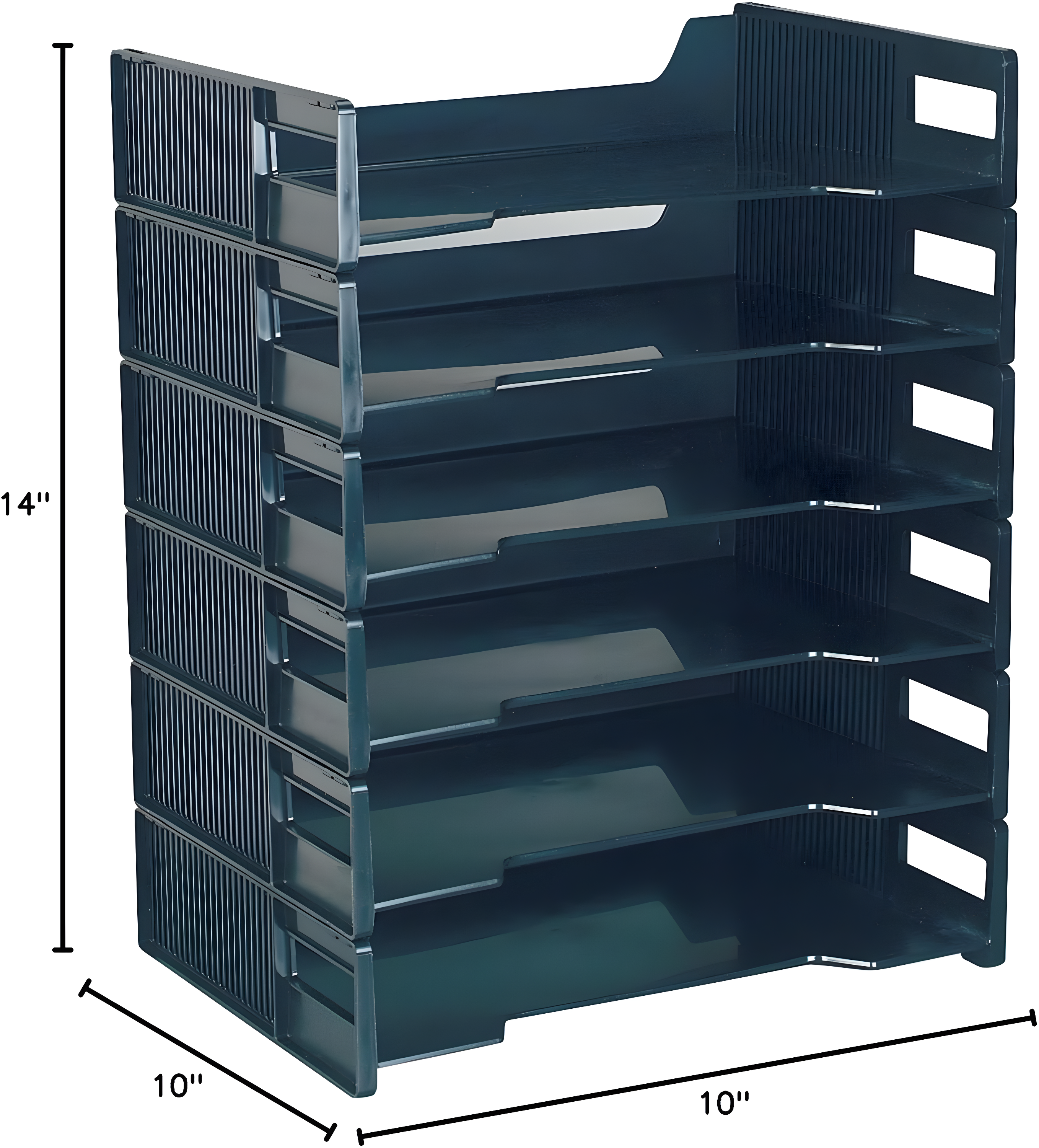 Tomorotec Stackable Letter Tray Set, Black, 6 Count