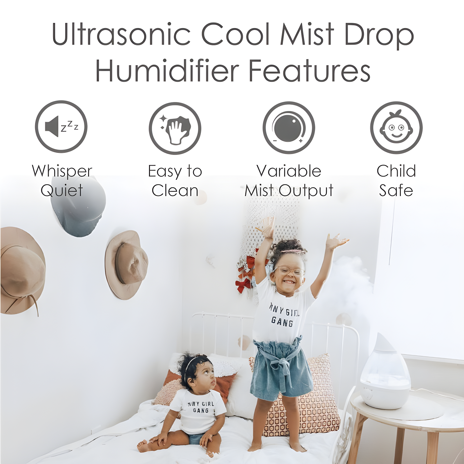 Crane USA Drop Cool-Mist Humidifier, 1 Gal.