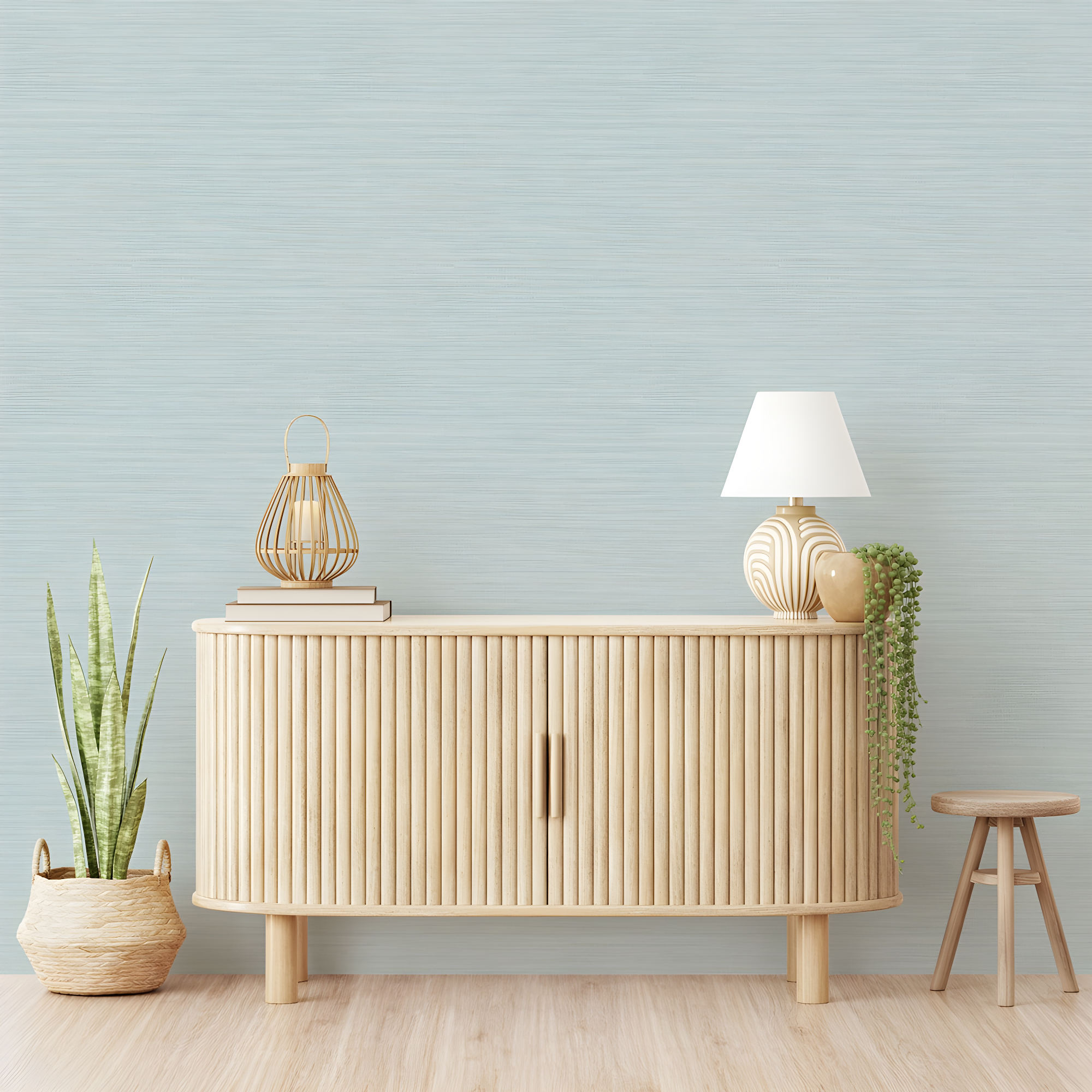Tempaper & Co.® Faux Horizontal Grasscloth Removable Peel and Stick Wallpaper, Textured Seaglass, 28 sq. ft.: Vinyl, Prepasted