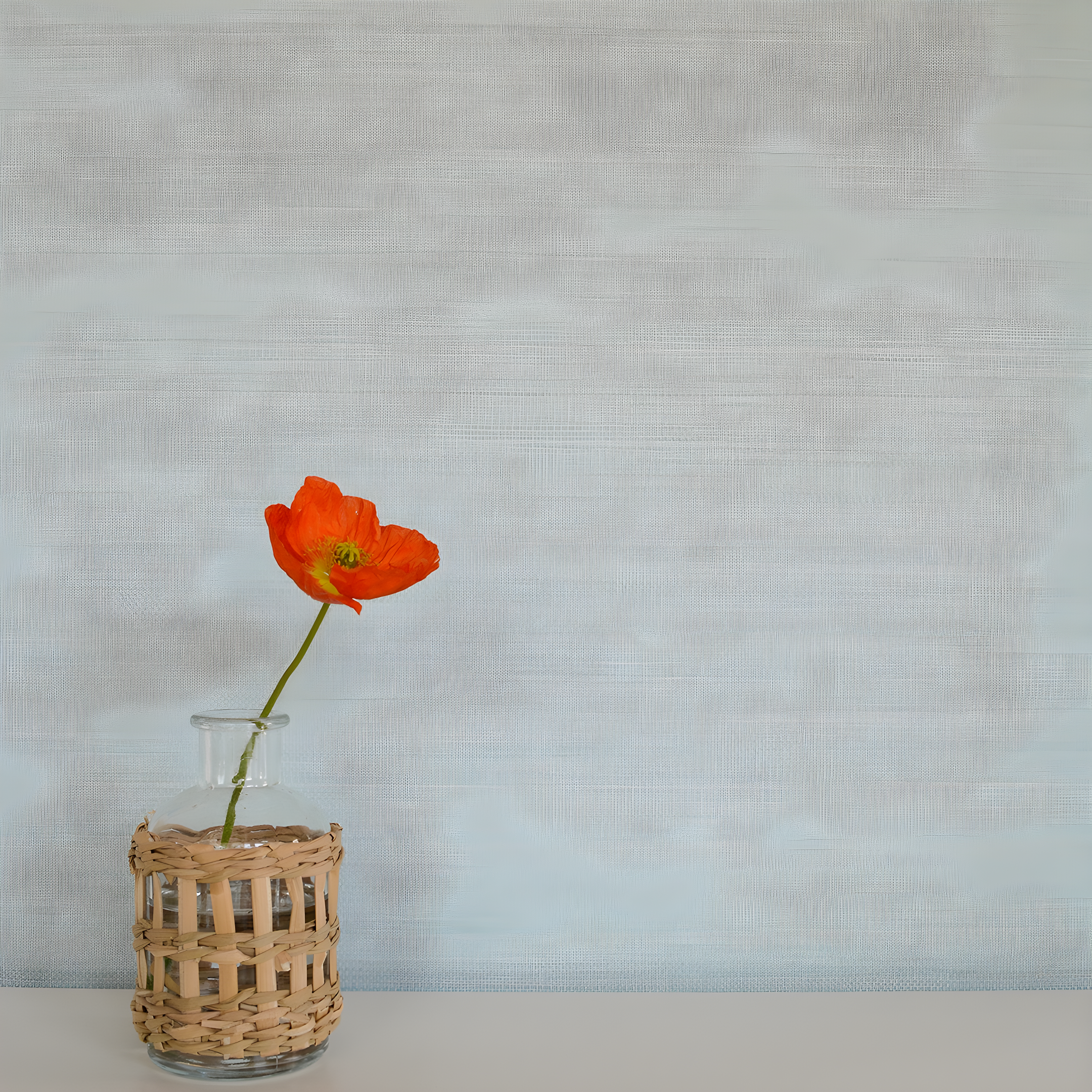 Tempaper & Co.® Faux Horizontal Grasscloth Removable Peel and Stick Wallpaper, Textured Seaglass, 28 sq. ft.: Vinyl, Prepasted