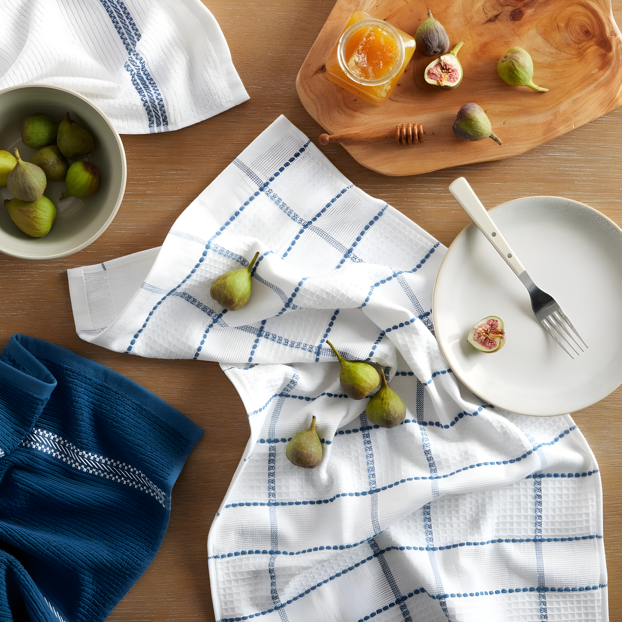 Martha Stewart Martha Stewart Modern Waffle Kitchen Towel Set 6-Pack, Linen, 16"x28" (Set of 6)