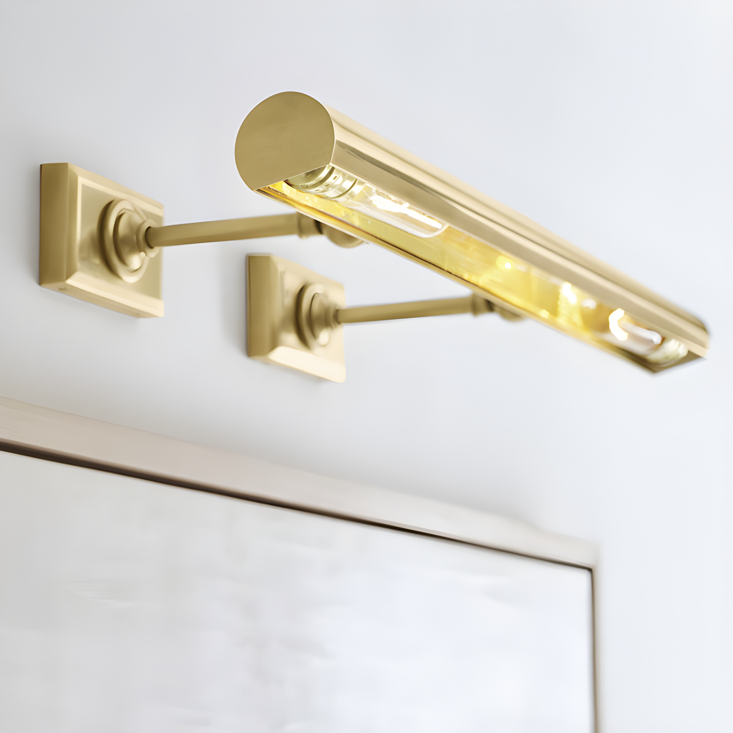 Antique Brass 24" Dimmable Electric Wall Light