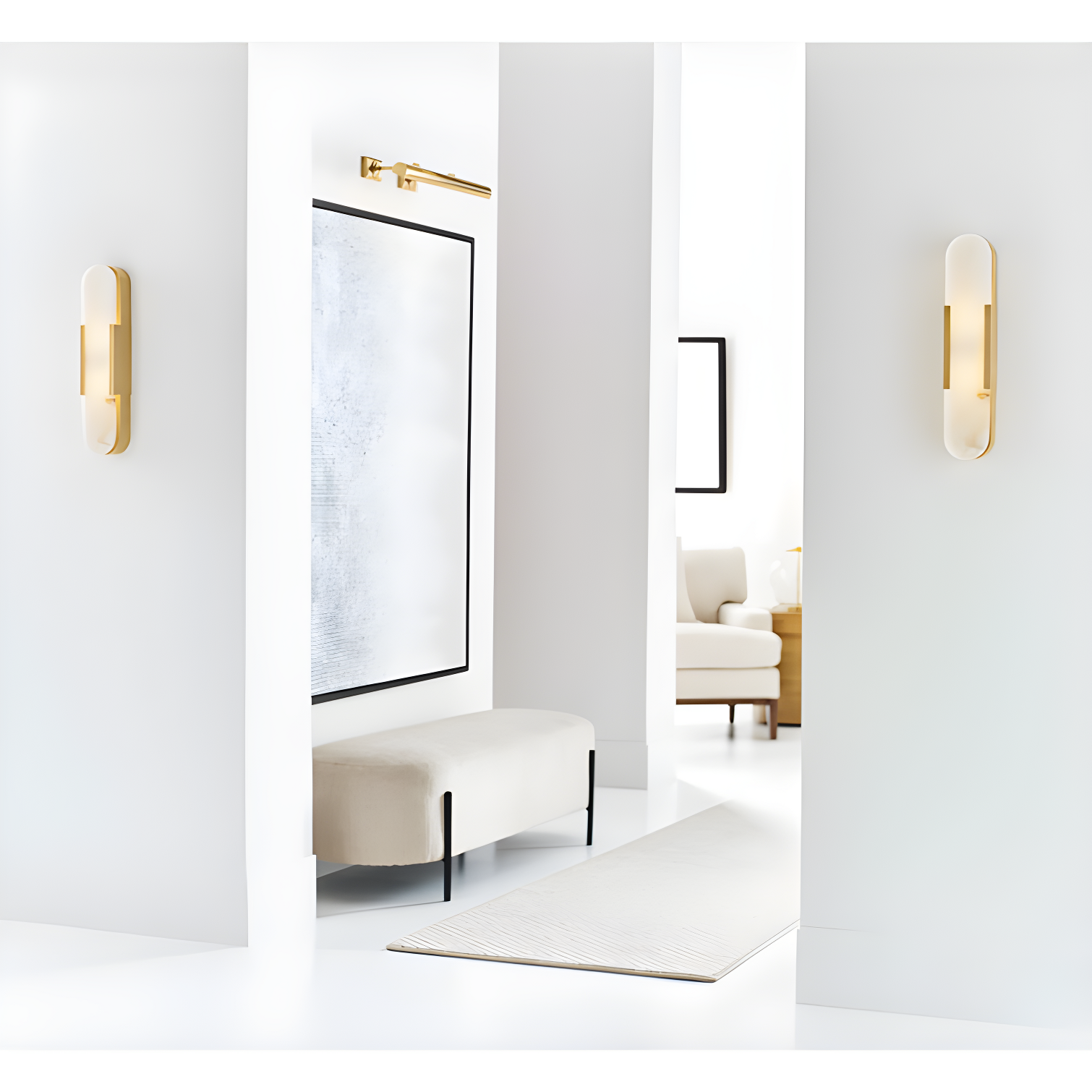 Antique Brass 24" Dimmable Electric Wall Light