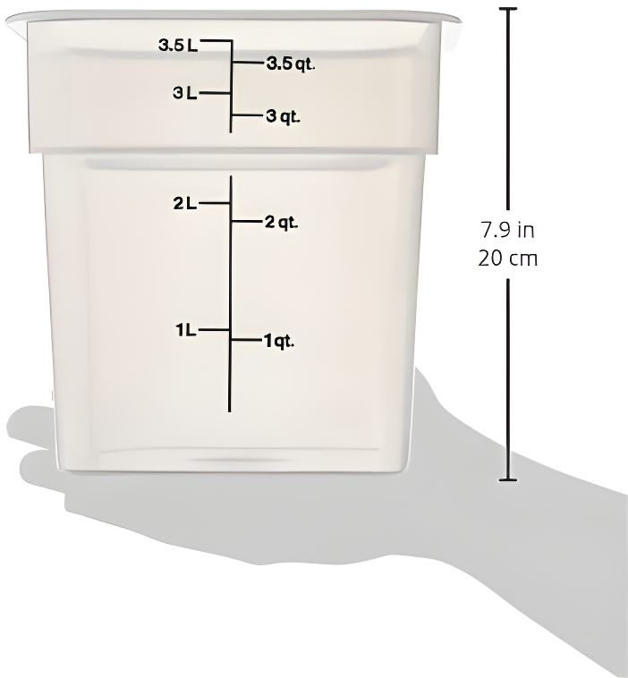 Cambro Translucent 4QT Square Food Container 4SFSPP190