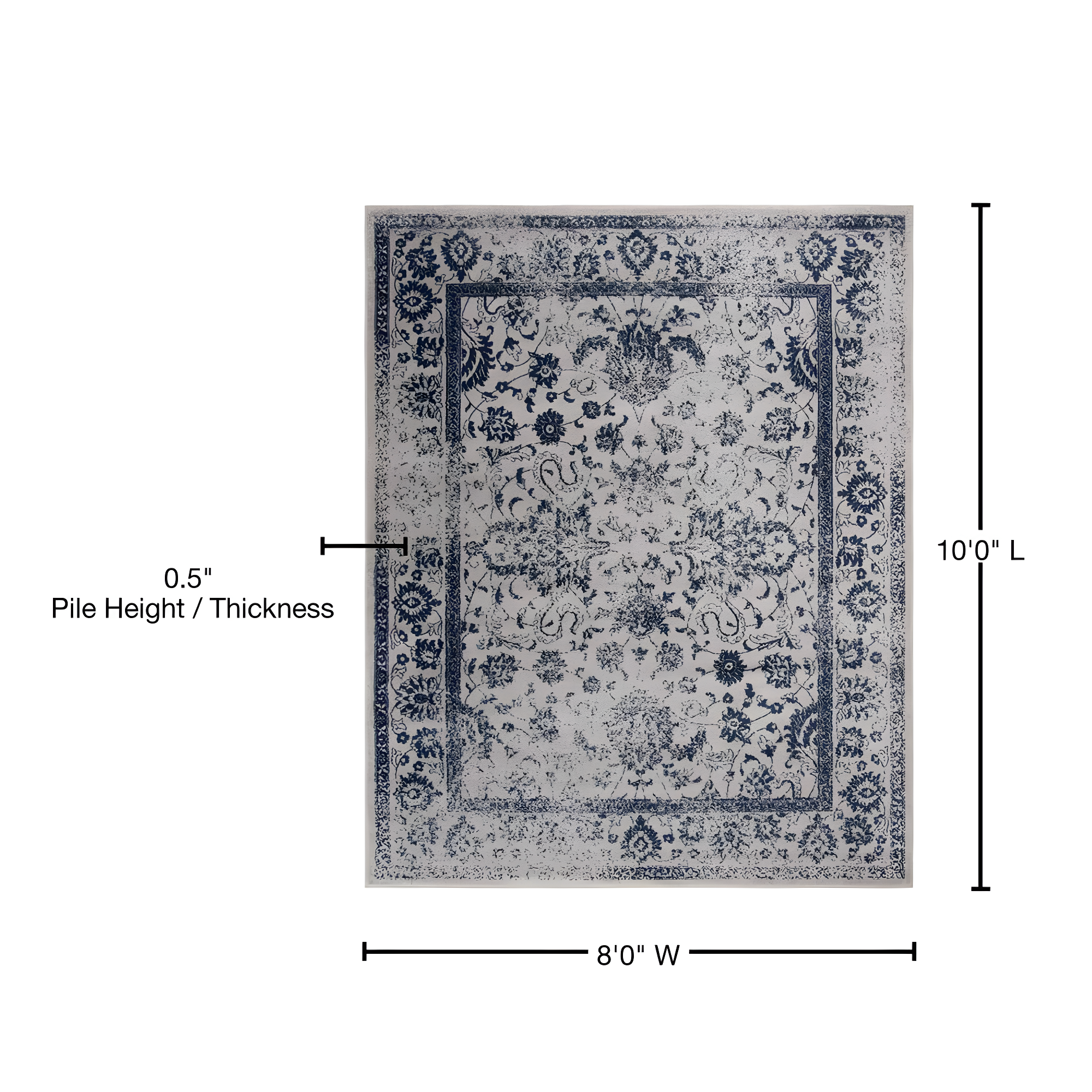 Adirondack ADR109 Machine Made Indoor Area Rug - Grey/Navy - 8'x10' - Safavieh