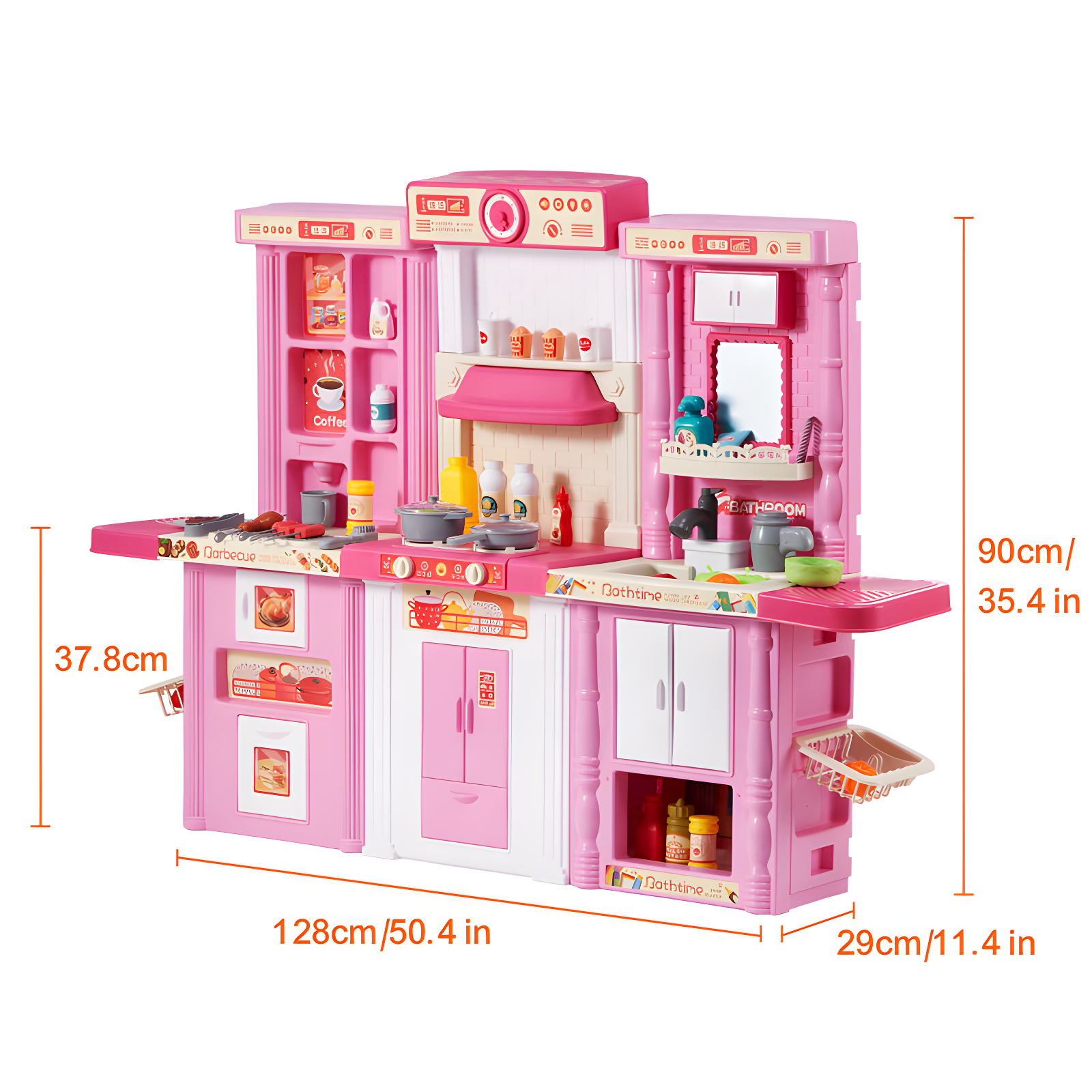 Zoomie Kids Kitchen Playset Kids Pretend Cooking Play Toy 74 Piece Accessories