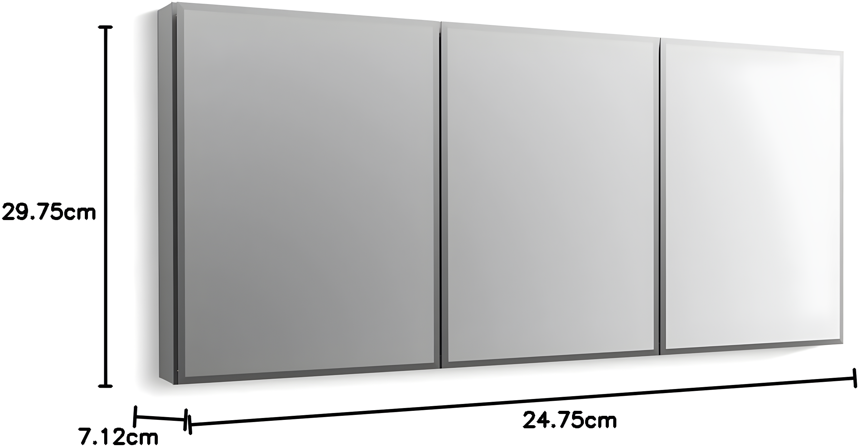 CLC Recessed or Surface Mount Frameless Aluminum Medicine Cabinet Adjustable Shelves