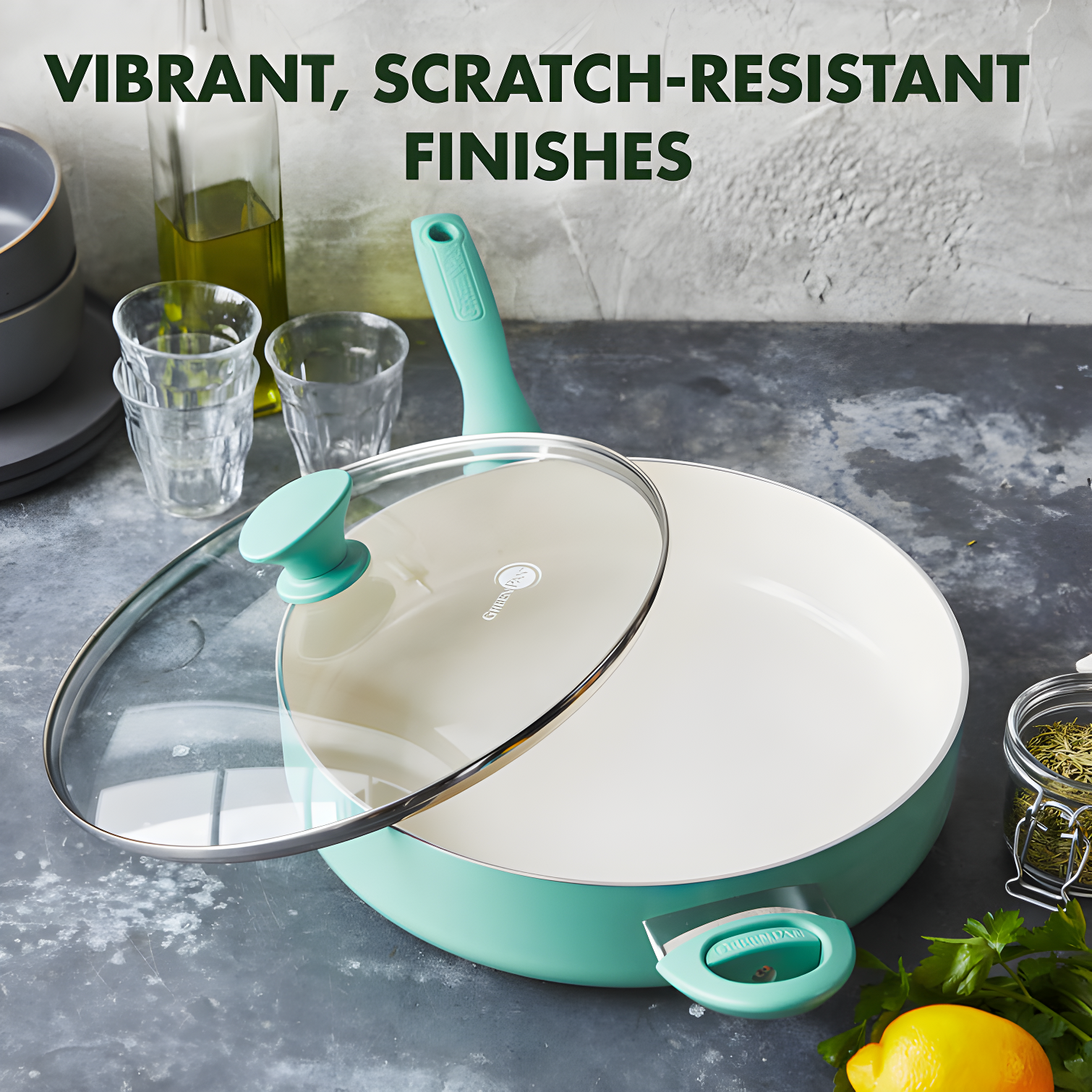 GreenPan Rio Healthy Ceramic Nonstick 5Qt Saute Pan with Lid