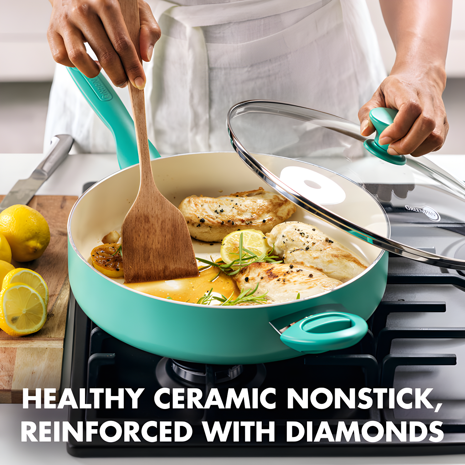 GreenPan Rio Healthy Ceramic Nonstick 5Qt Saute Pan with Lid