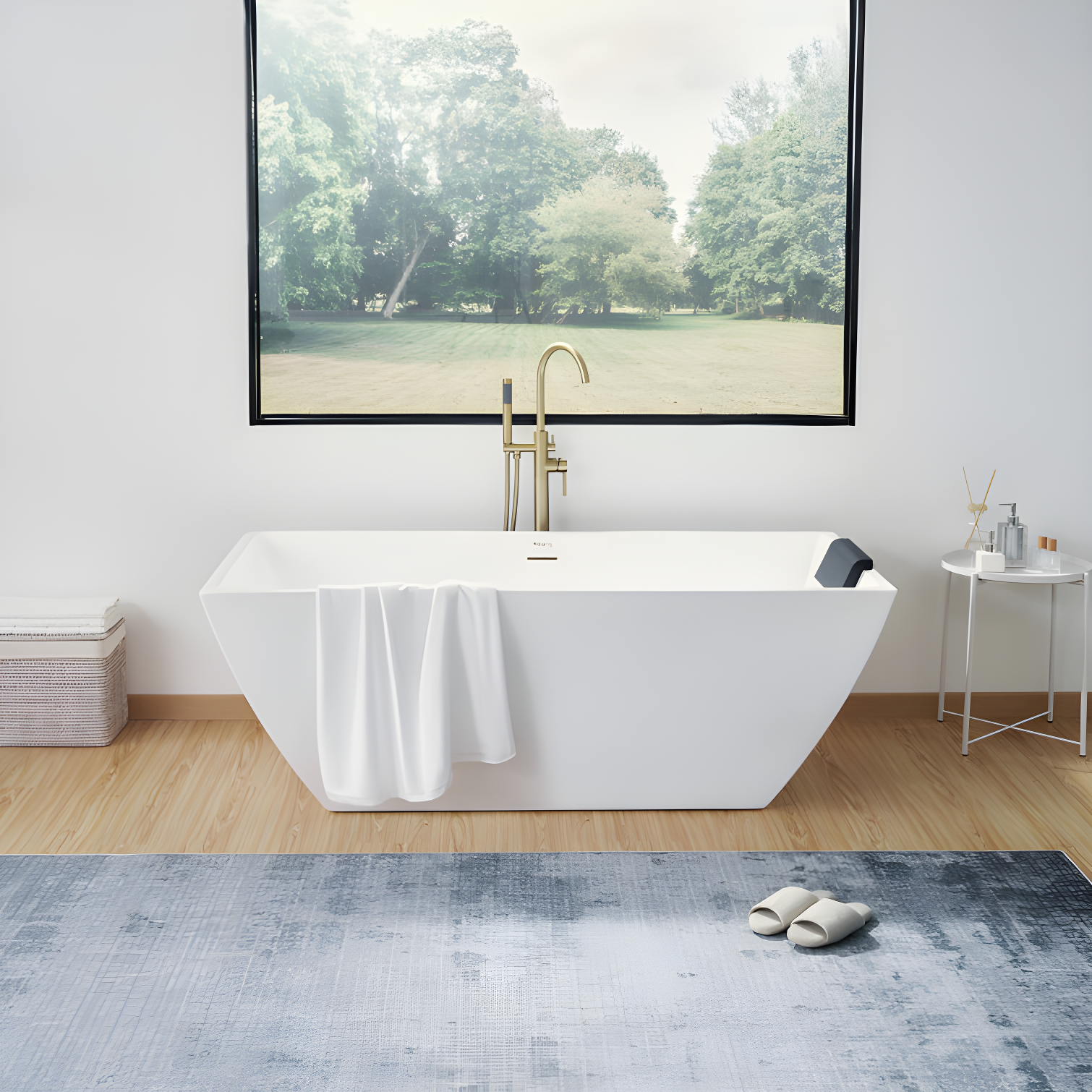 66.9" x 33" Freestanding Soaking Bathtub