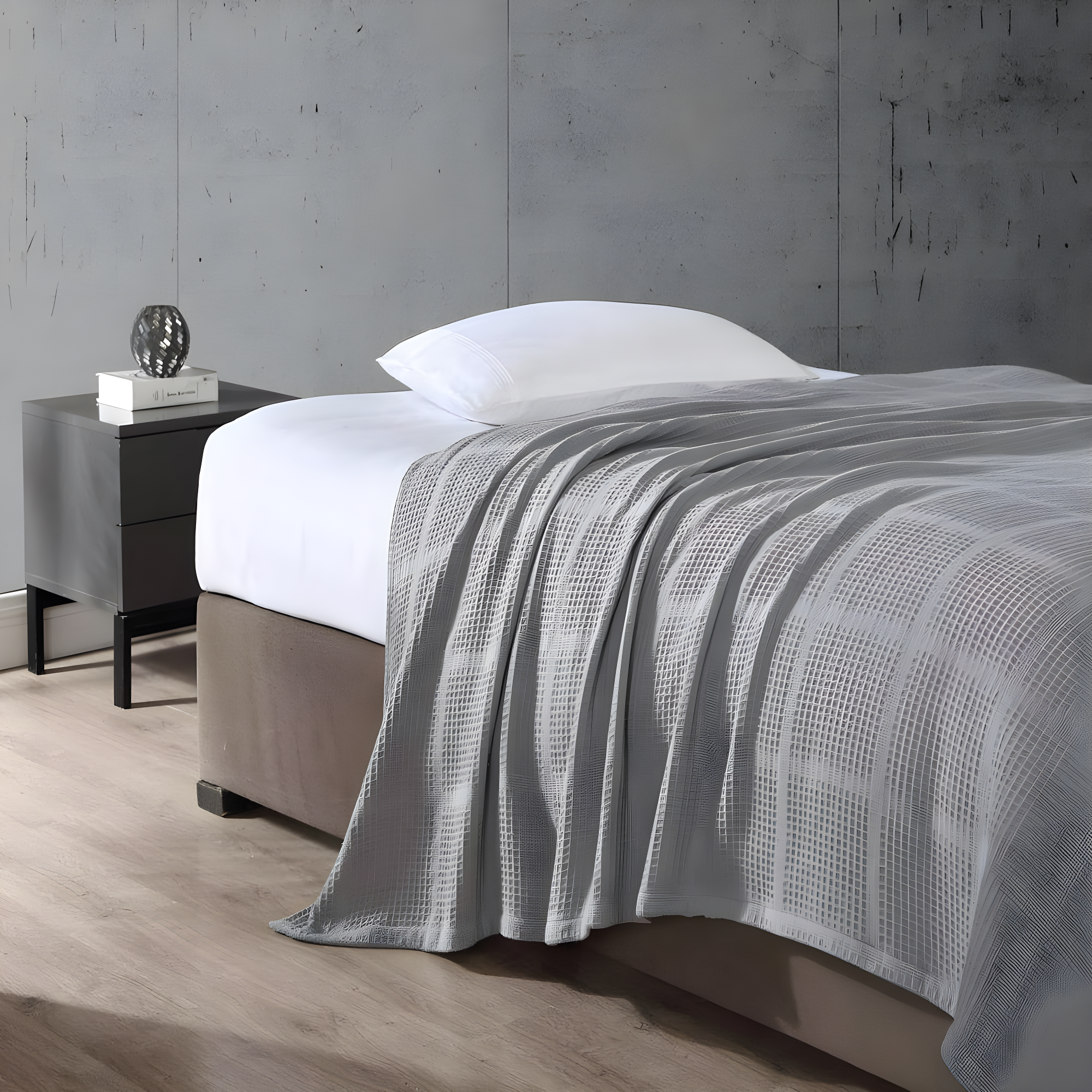 Kenneth Cole Kenneth Cole Waffle Grid Solid Cotton Blanket