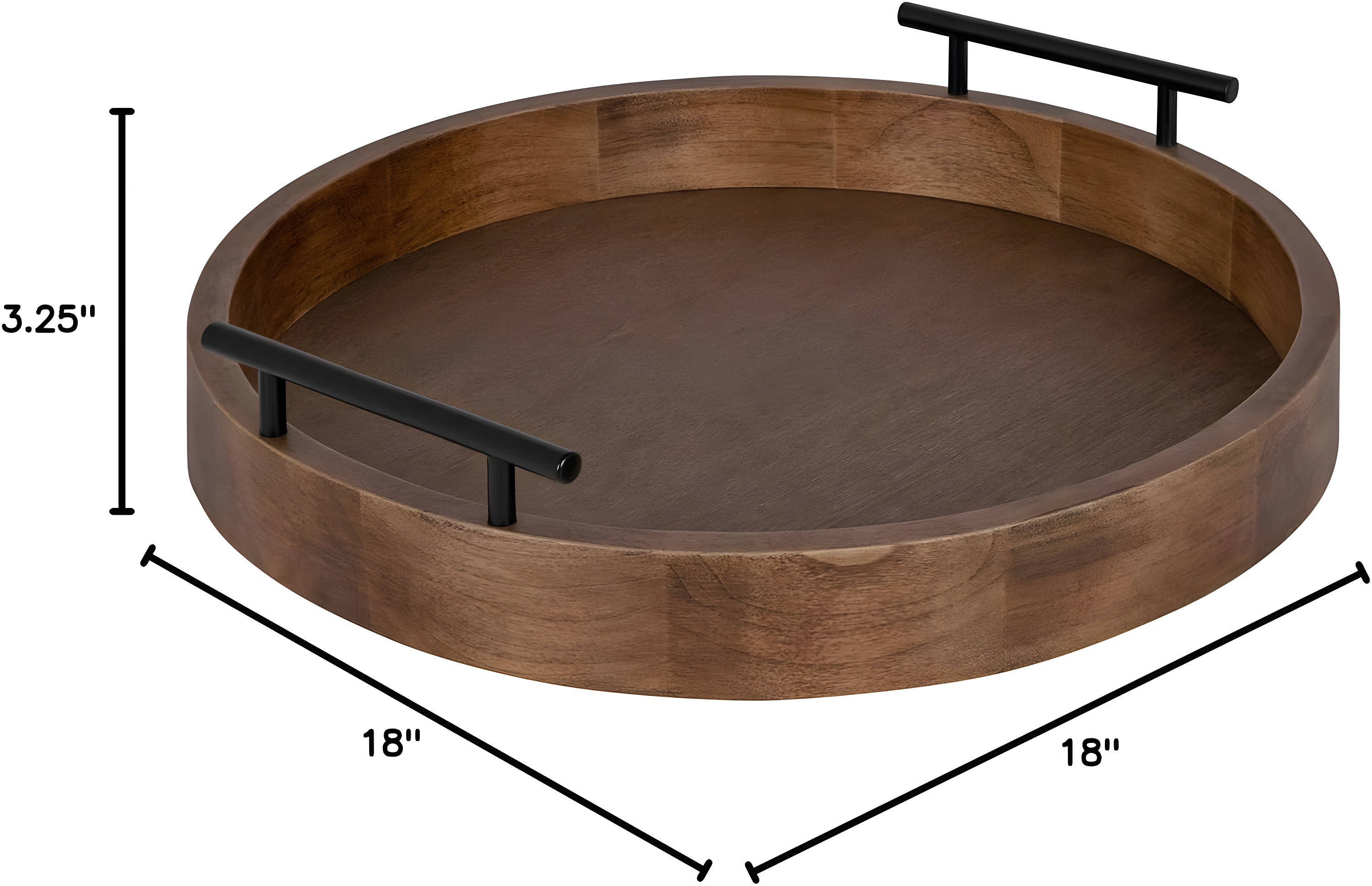 Kate and Laurel Lipton Tray, 18" Diameter, Natural
