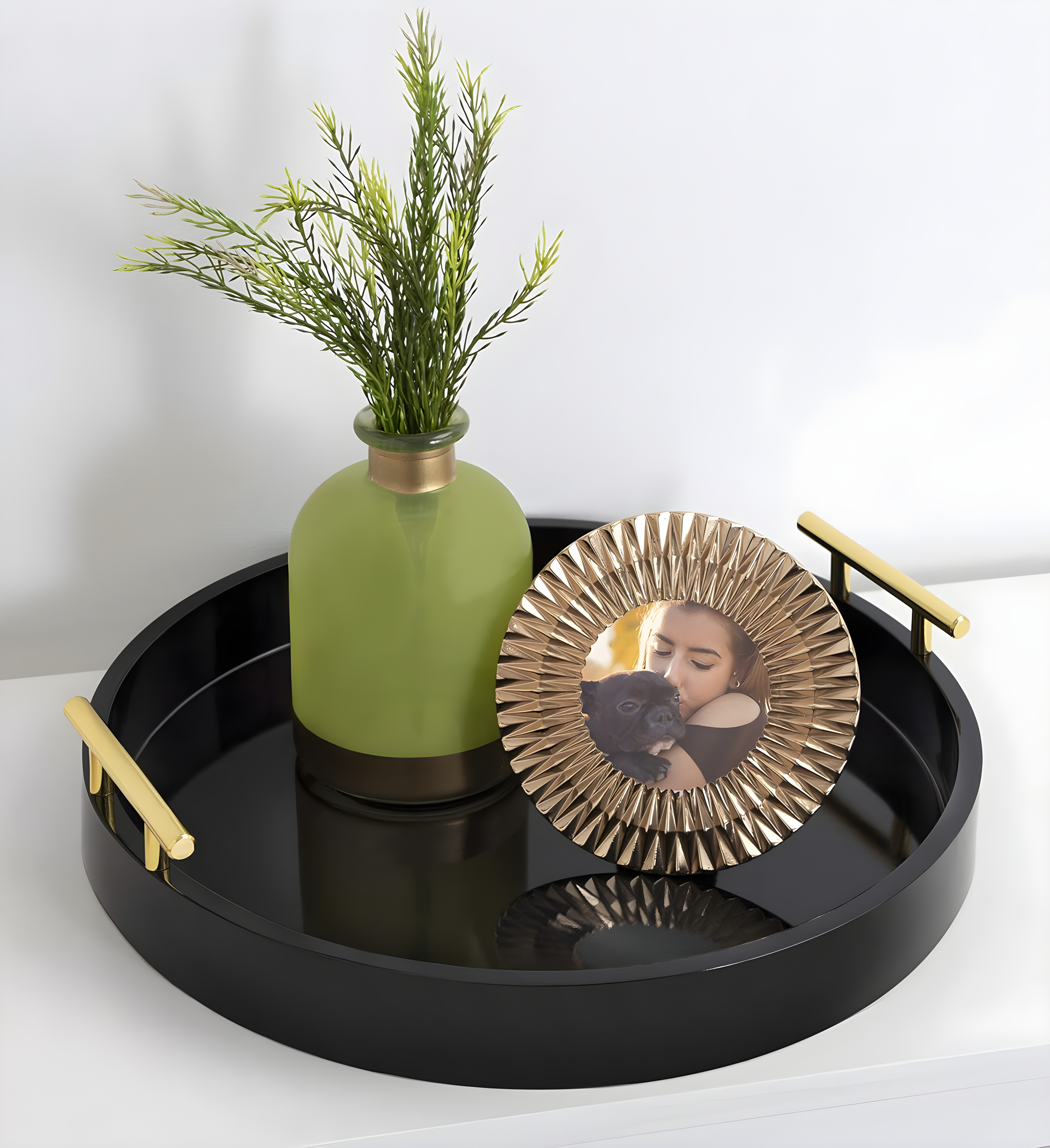 Kate and Laurel Lipton Tray, 18" Diameter, Natural