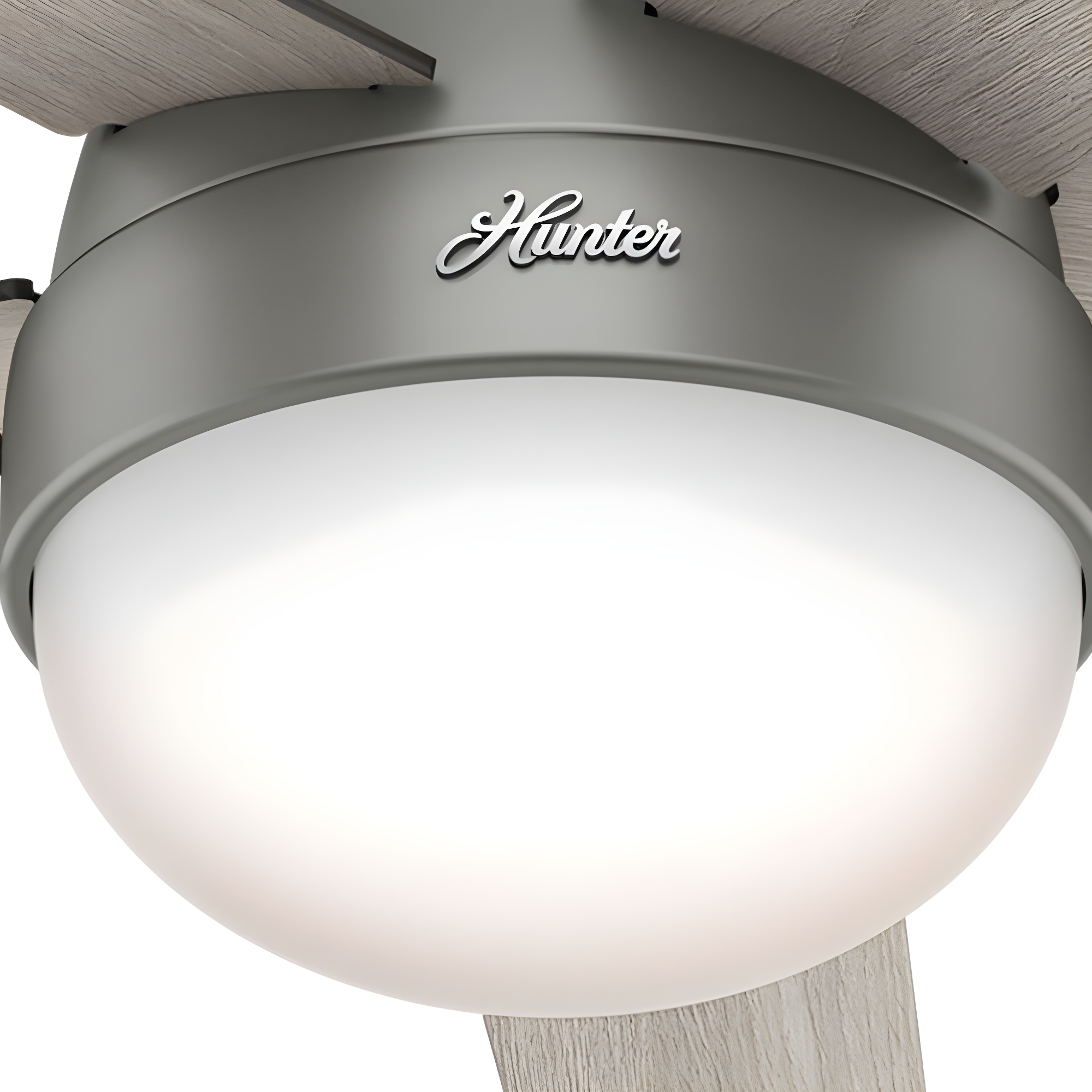 Hunter Fan 46" Anslee 5 - Blade LED Flush Mount Ceiling Fan with Pull Chain and Light Kit Included