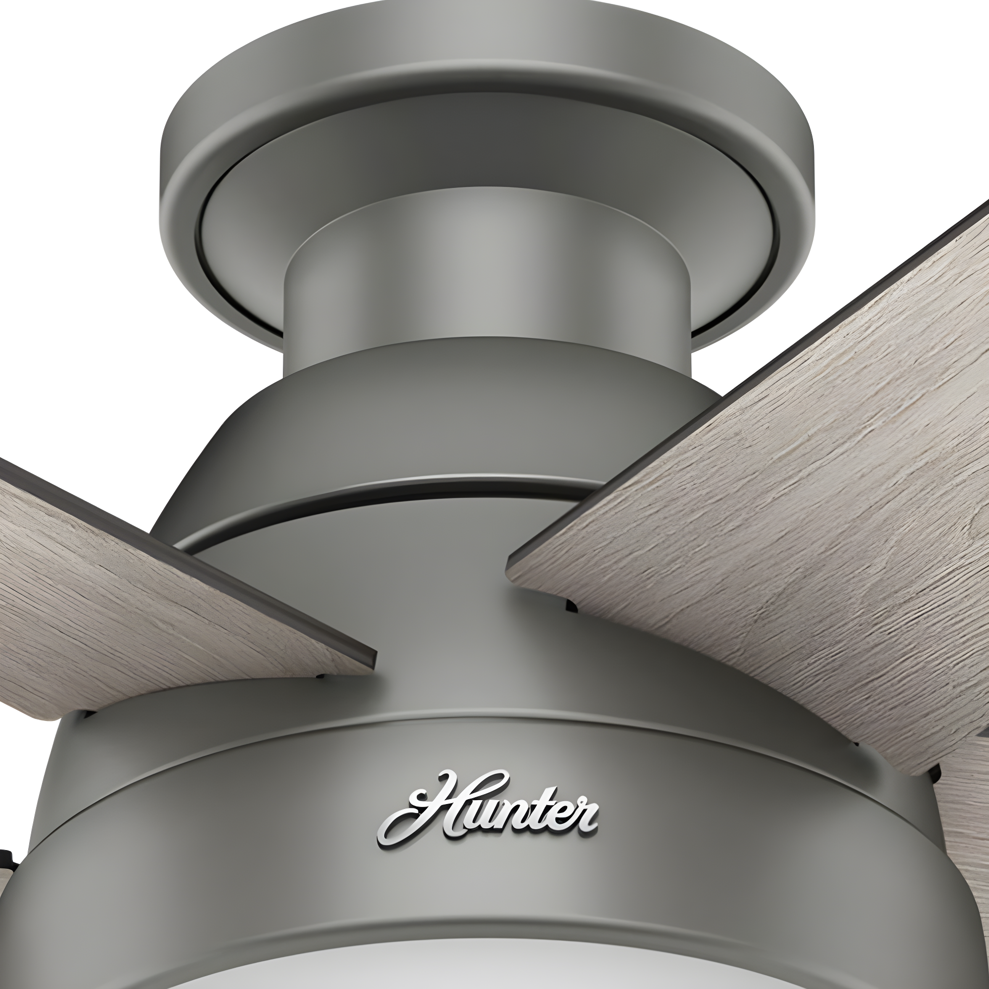 Hunter Fan 46" Anslee 5 - Blade LED Flush Mount Ceiling Fan with Pull Chain and Light Kit Included