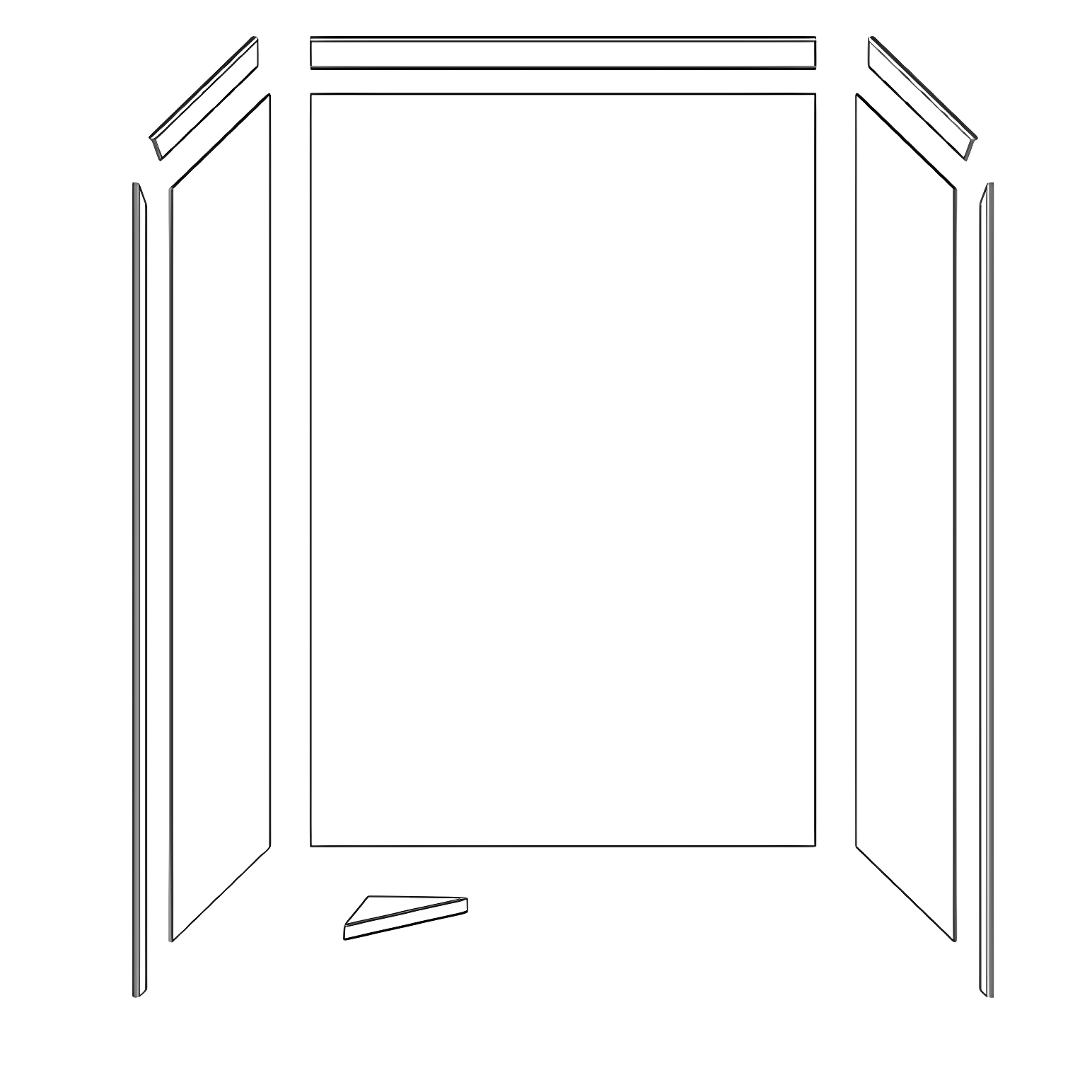 FlexStone Elegance 3-Panel 48"W x 36"D x 80"H Alcove Shower Surround