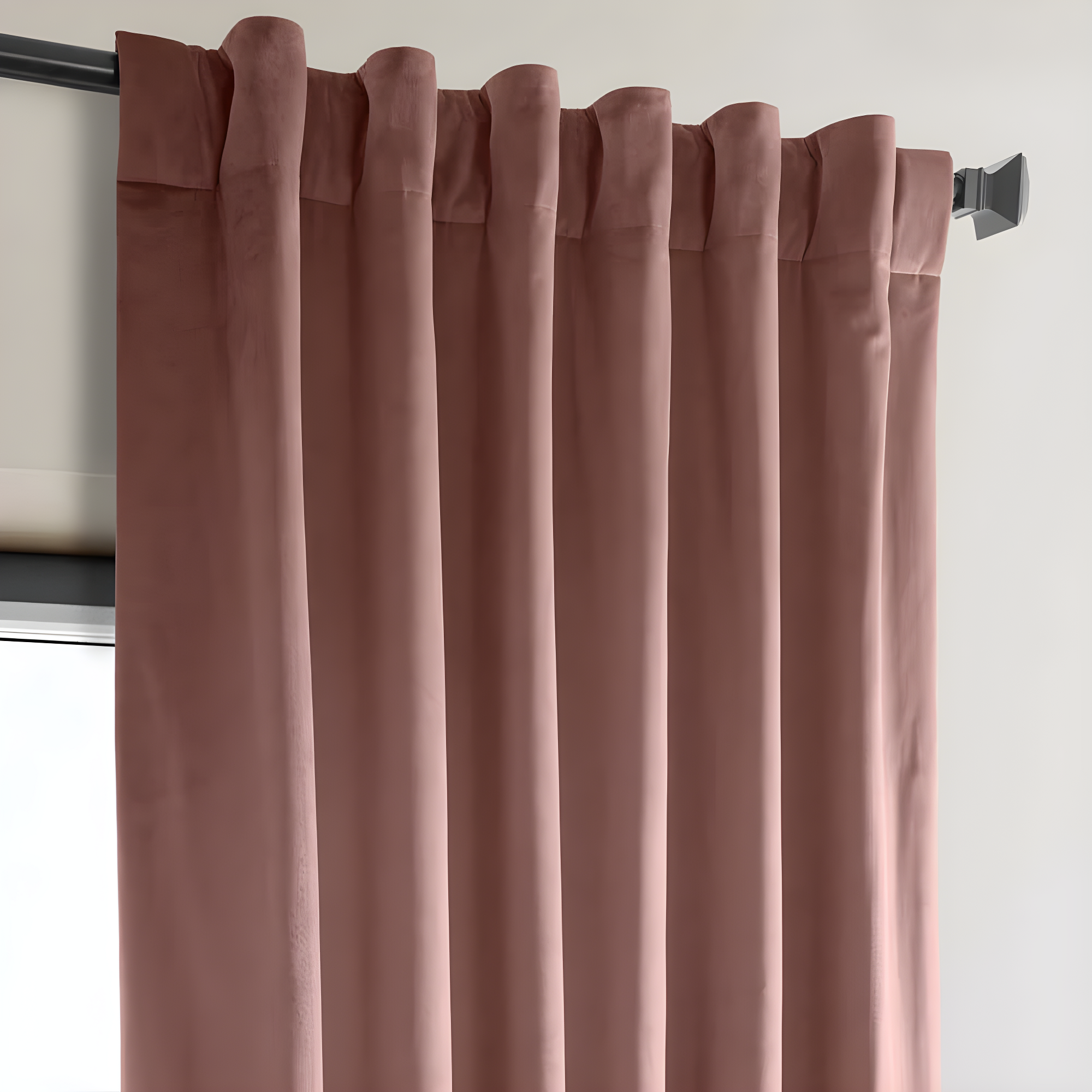 HPD Half Price Drapes Heritage Plush Velvet Curtains 84 Inches Long Room Darkening Curtains for Bedroom & Living Room 50W x 84L, (1 Panel), Wild Rose