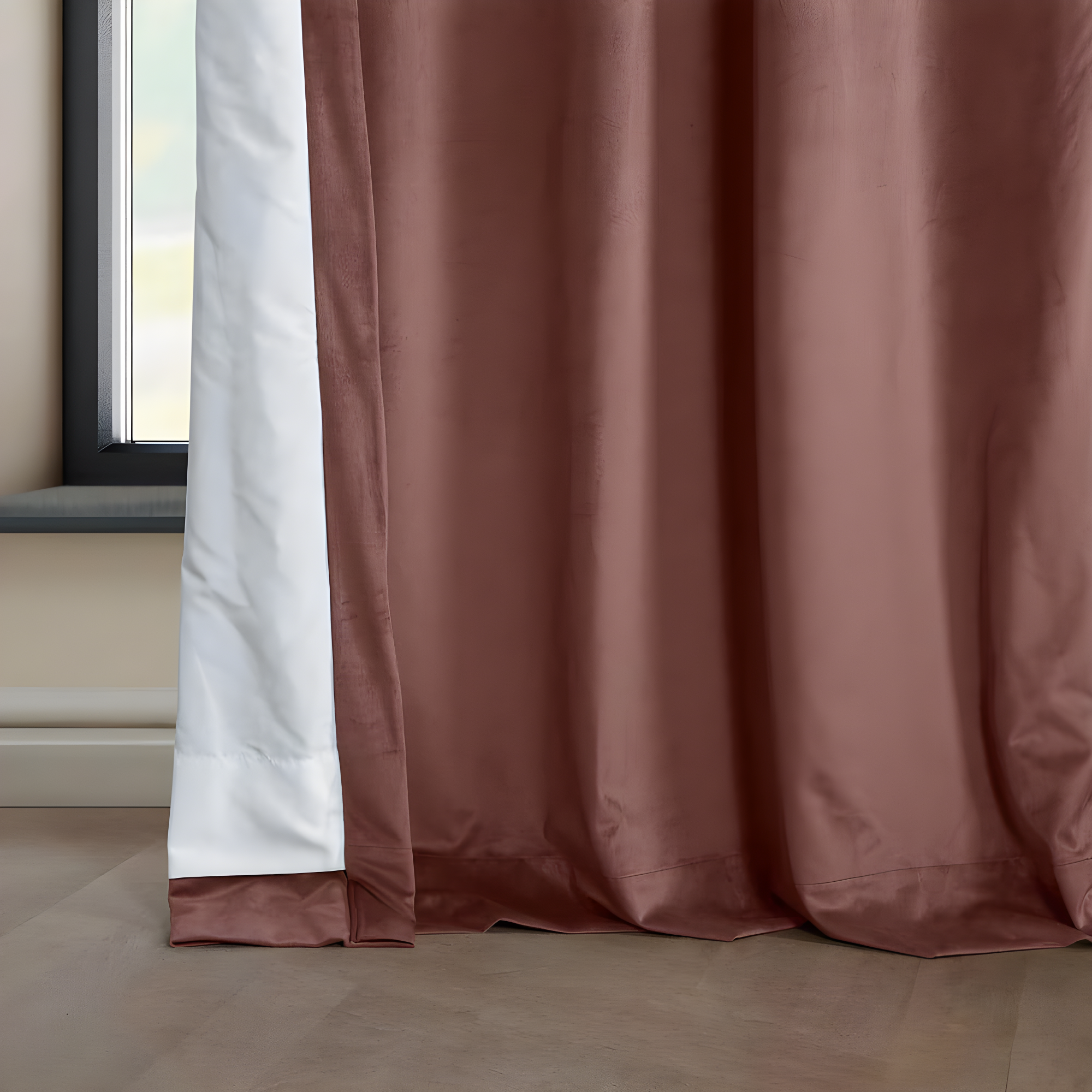 HPD Half Price Drapes Heritage Plush Velvet Curtains 84 Inches Long Room Darkening Curtains for Bedroom & Living Room 50W x 84L, (1 Panel), Wild Rose