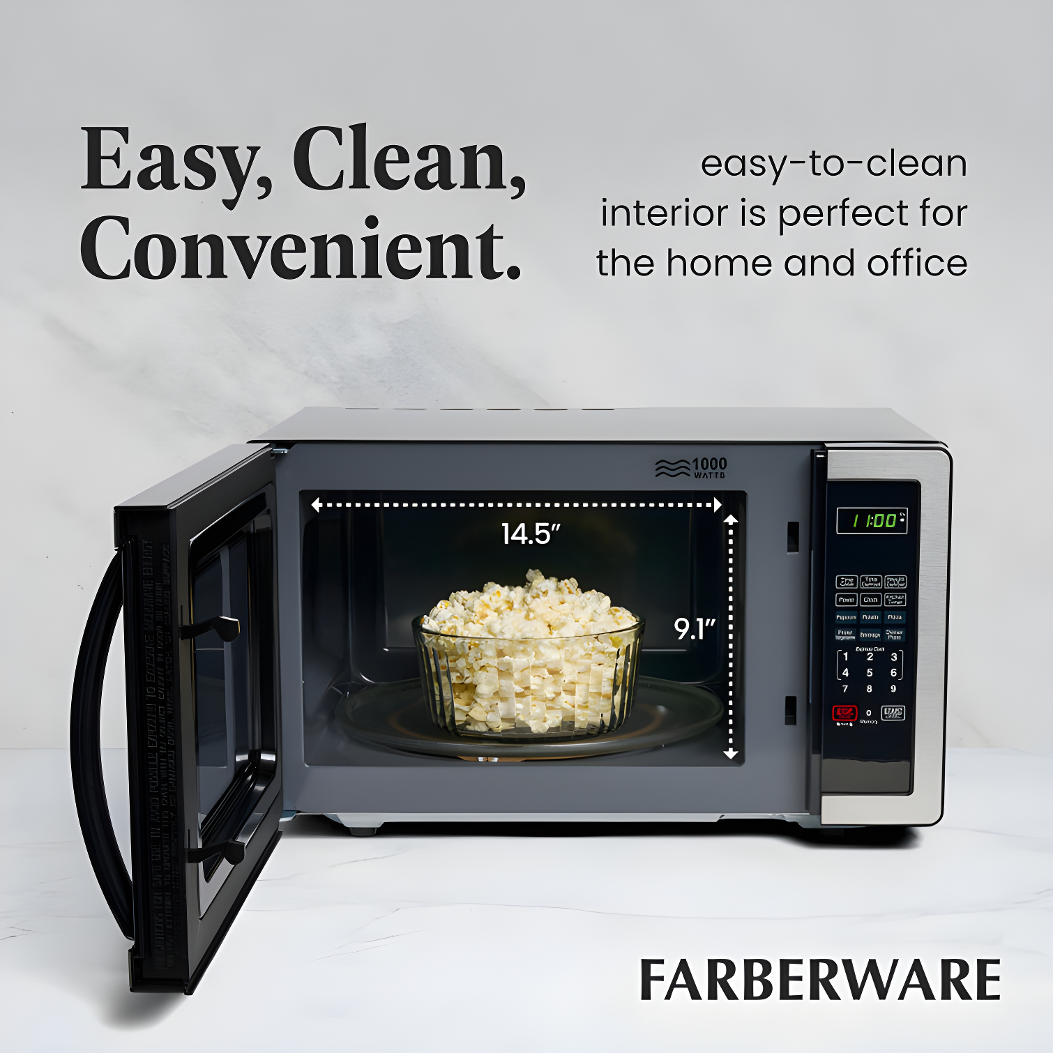 Farberware Farberware Classic Countertop Microwave Oven, 1.1 Cubic Feet cu. ft., 1000 watts, with Child Lock