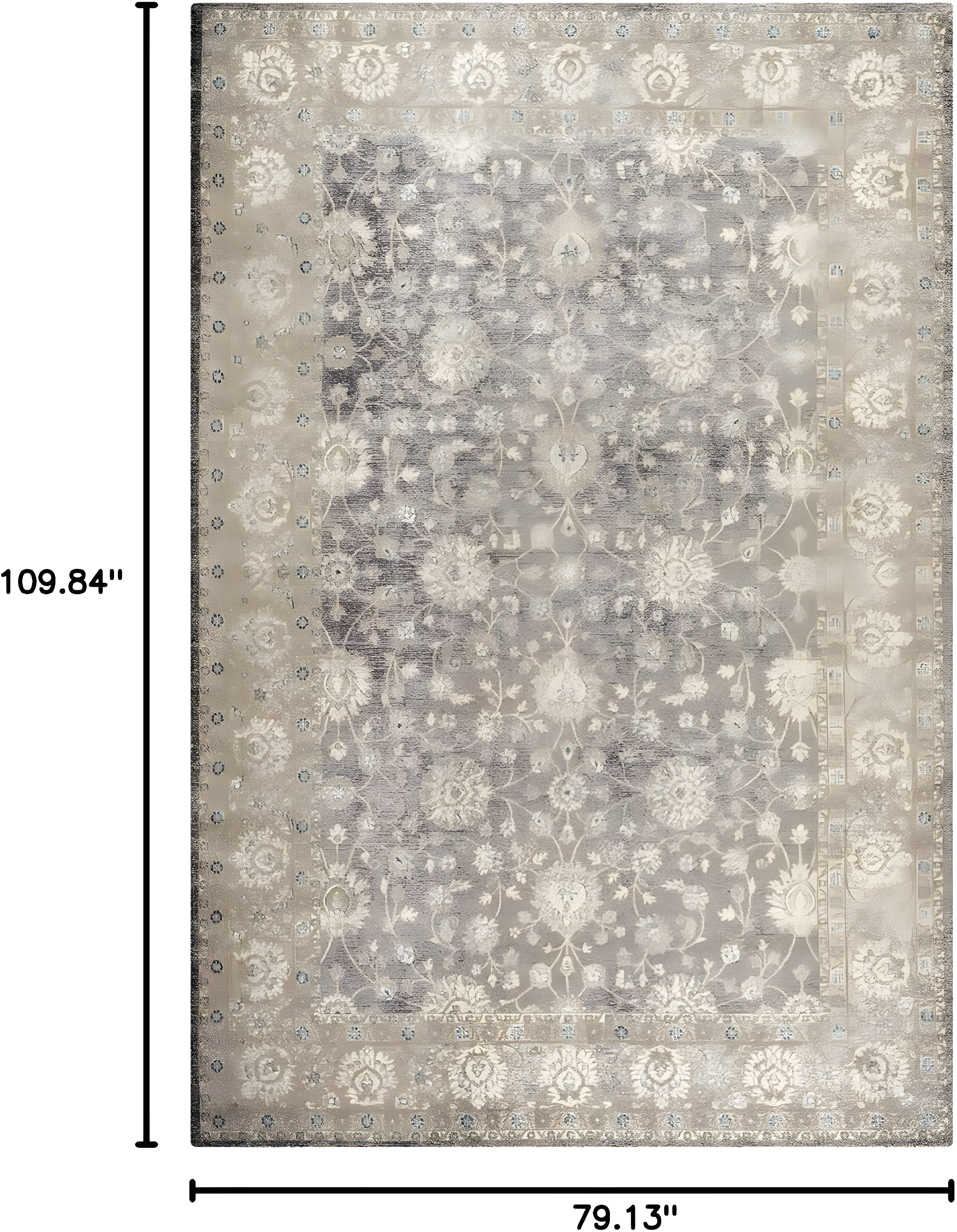 Sofia SOF330 Power Loomed Indoor Area Rug - Light Grey/Beige - 6'7"x9'2" - Safavieh.