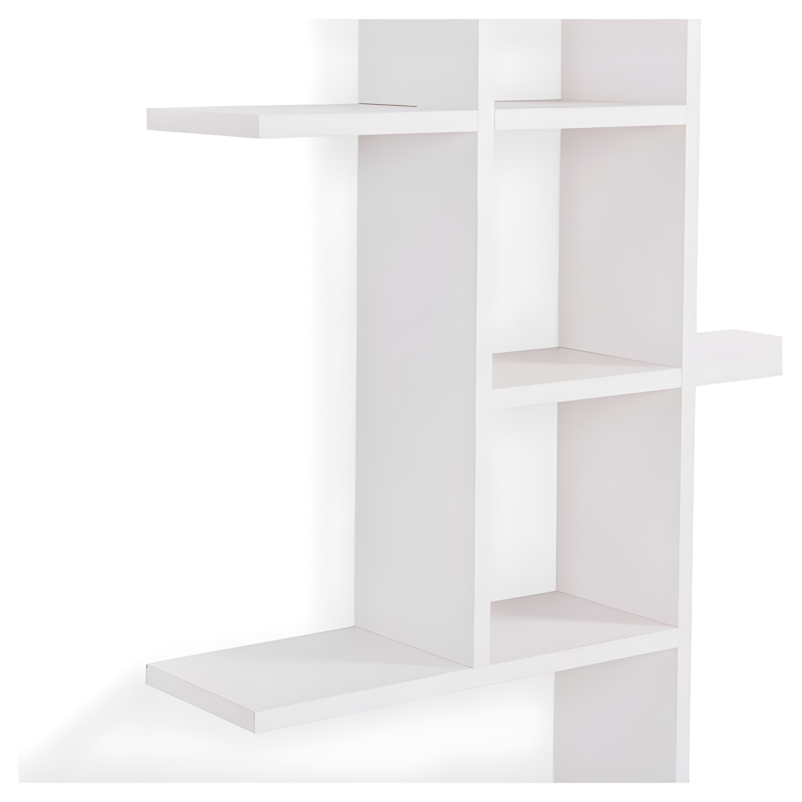 Danya B. 40" x 24" Cantilever Wall Shelf White: Modern Laminated MDF, 4-Tier Storage, Includes Mounting Hardware
