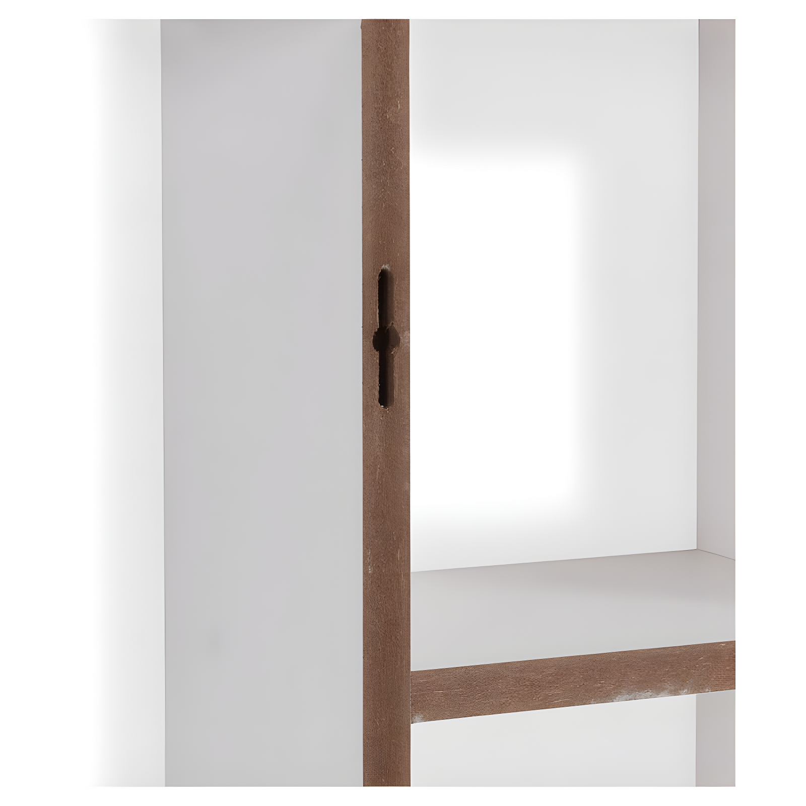 Danya B. 40" x 24" Cantilever Wall Shelf White: Modern Laminated MDF, 4-Tier Storage, Includes Mounting Hardware
