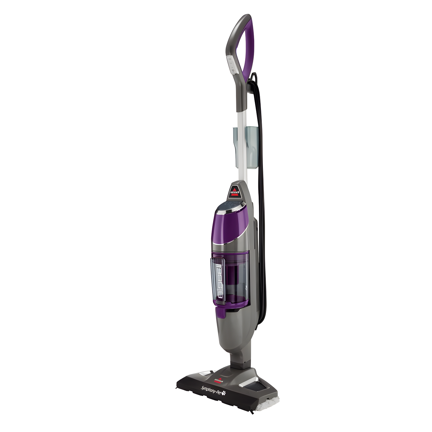 BISSELL Symphony Pet Steam Mop and Steam Vacuum Cleaner for Hardwood and Tile Floors, with Microfiber Mop Pads, 1543A,Purple