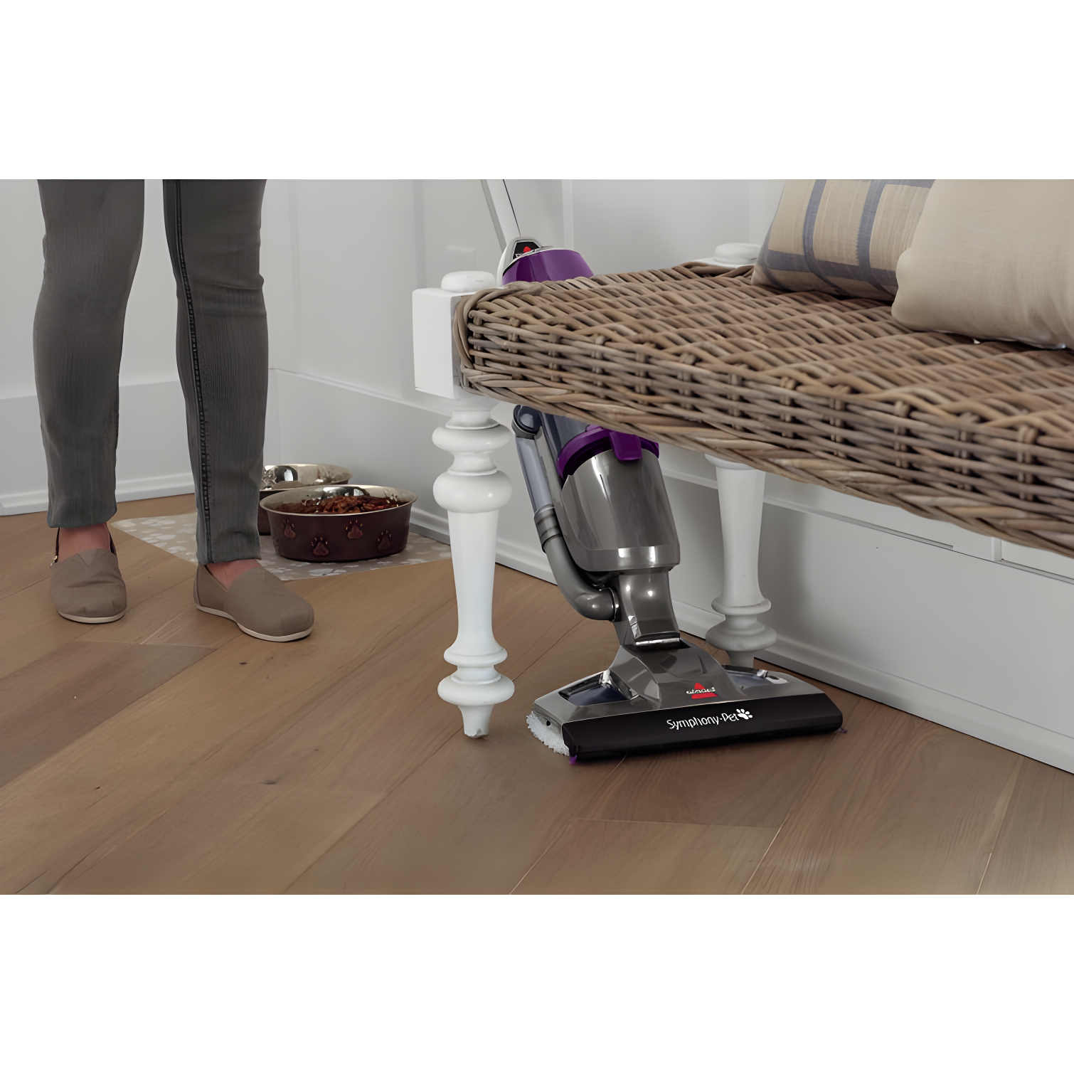 BISSELL Symphony Pet Steam Mop and Steam Vacuum Cleaner for Hardwood and Tile Floors, with Microfiber Mop Pads, 1543A,Purple