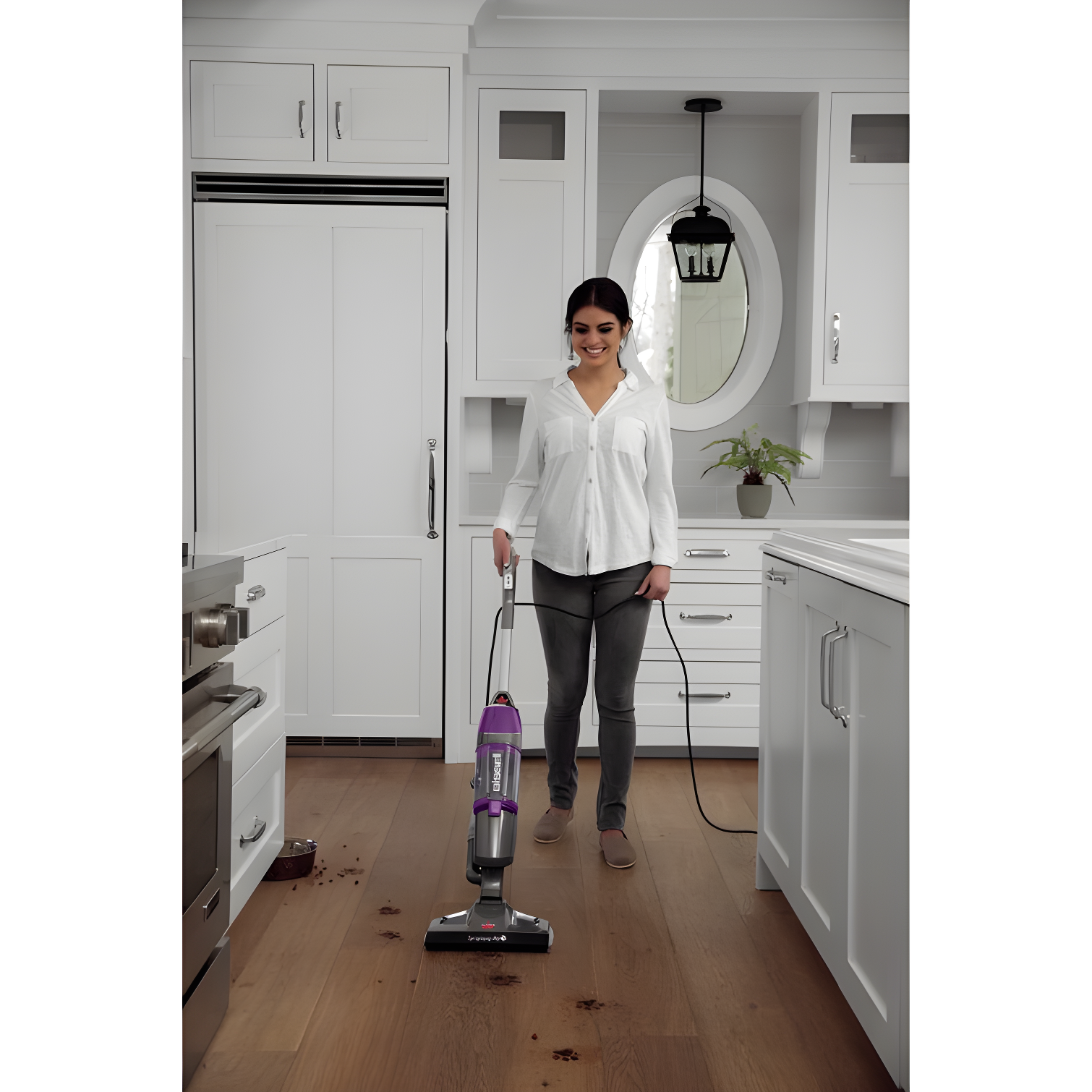 BISSELL Symphony Pet Steam Mop and Steam Vacuum Cleaner for Hardwood and Tile Floors, with Microfiber Mop Pads, 1543A,Purple