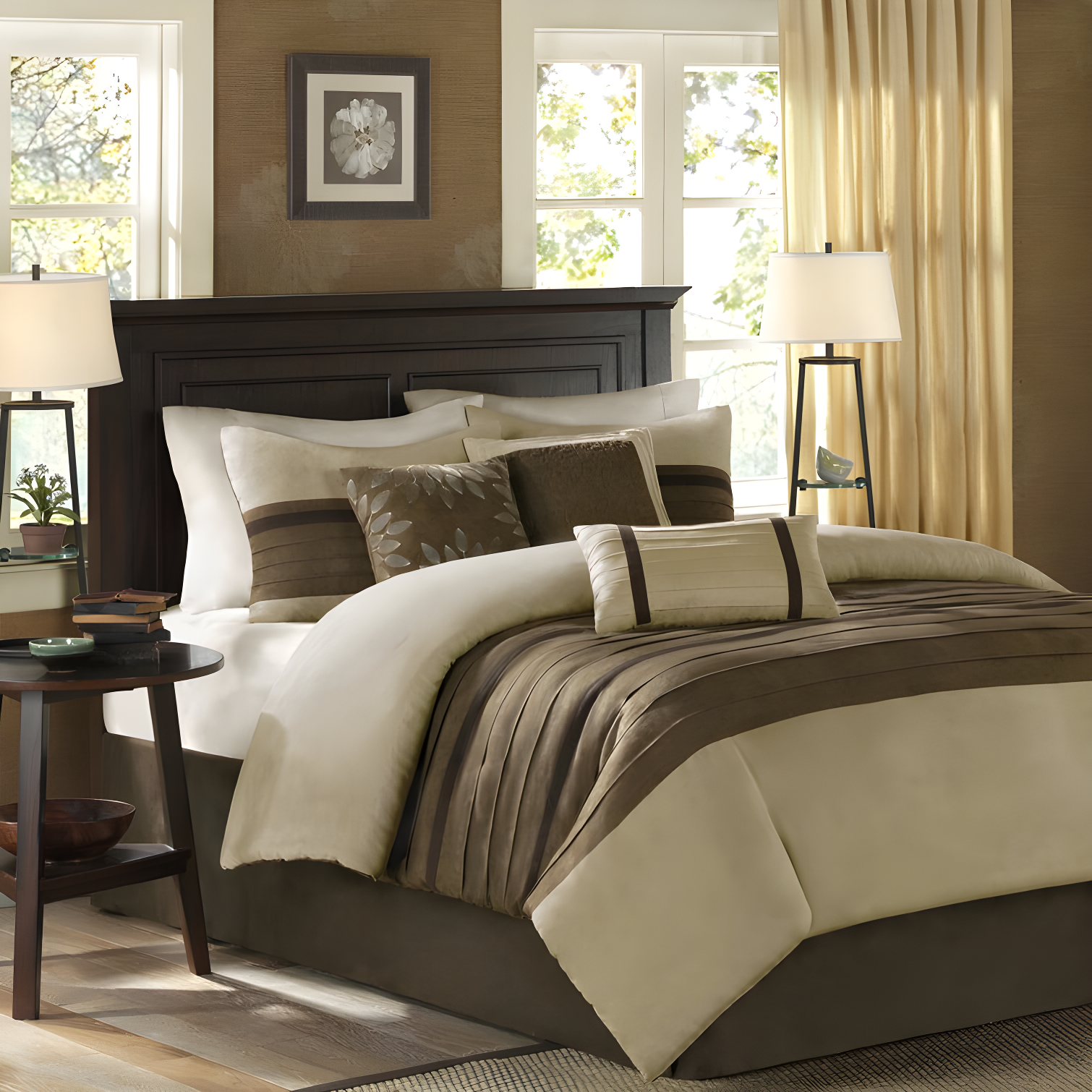 Madison Park Palmer 7 PC Pieced Faux Suede Comforter Set