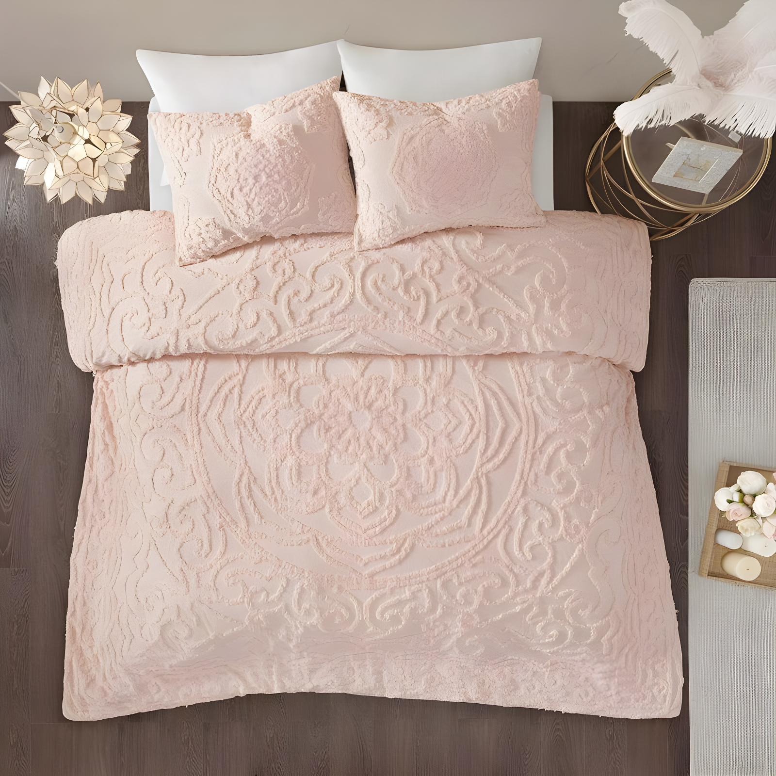 Madison Park Laetitia Tufted Cotton Chenille Medallion Comforter Set