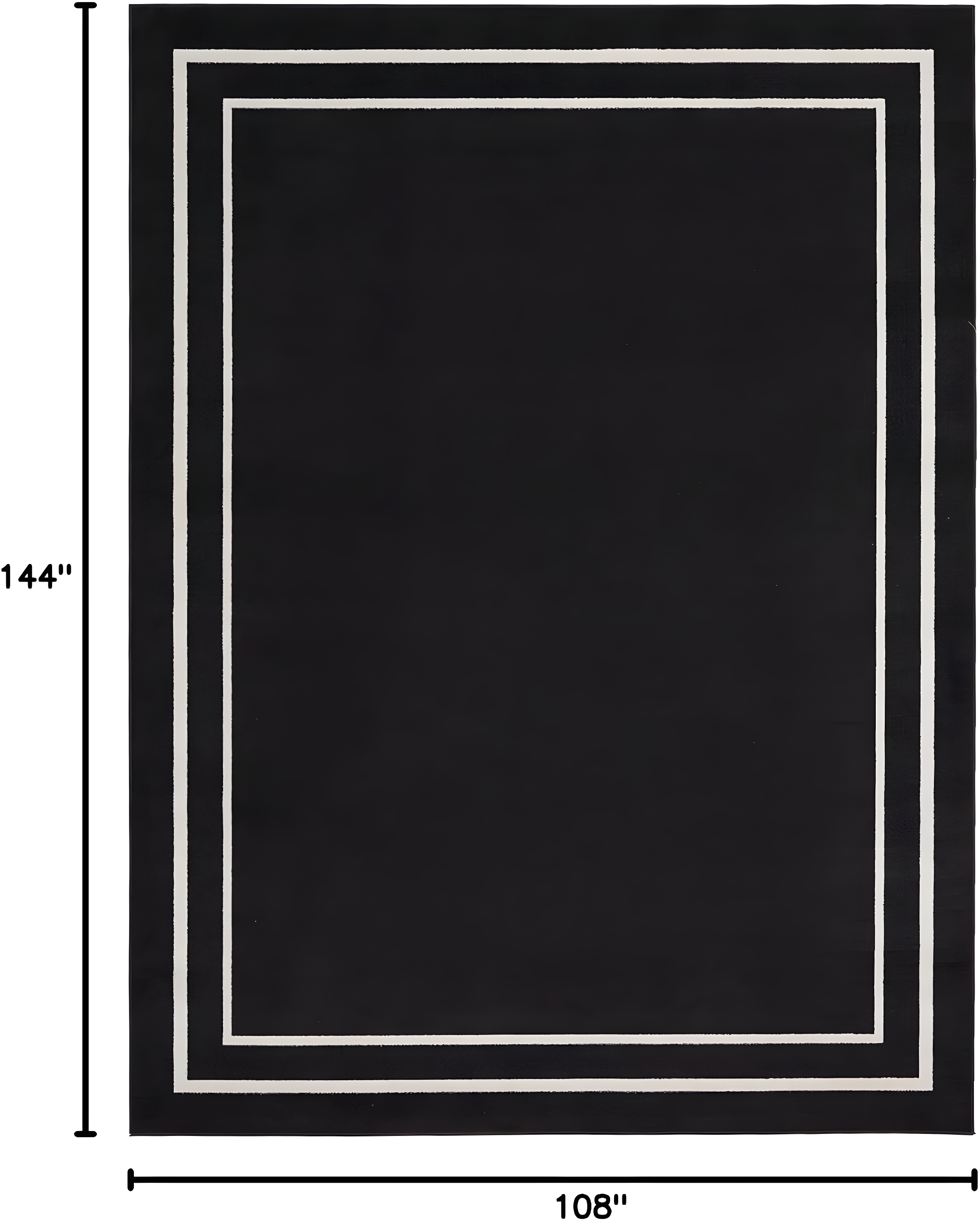 Nourison Essentials 9' x 12' Black Ivory Contemporary Indoor/Outdoor Rug