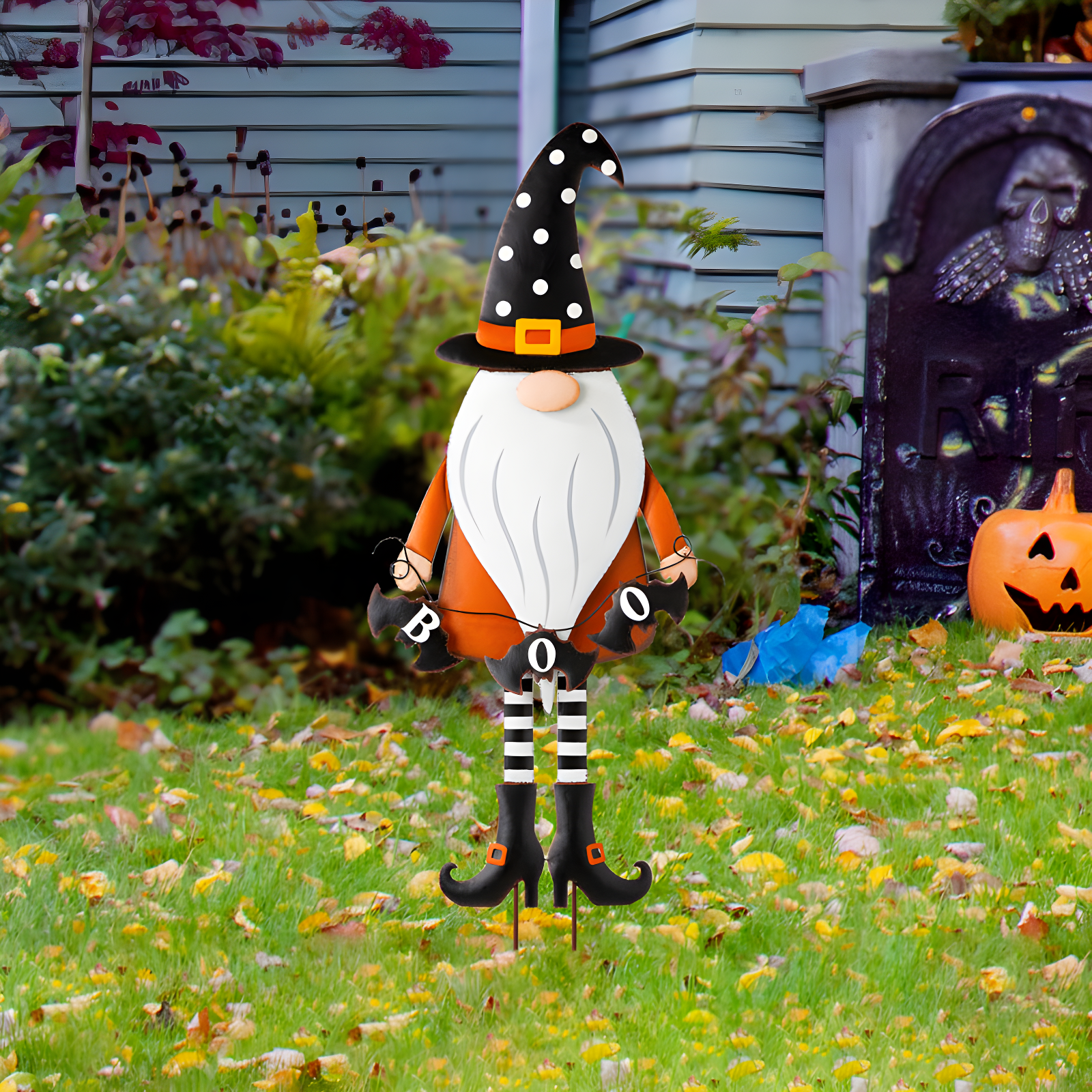 Jetlink Crafts Halloween Gnome Metal Yard Stake