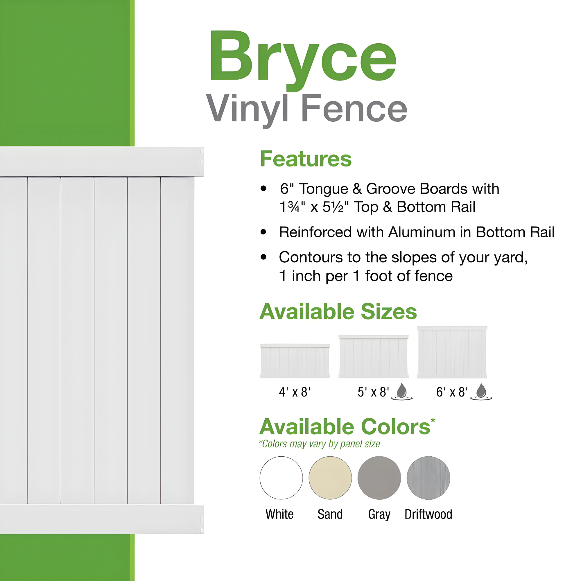 6 ft. H x 8 ft. W Privacy Panel