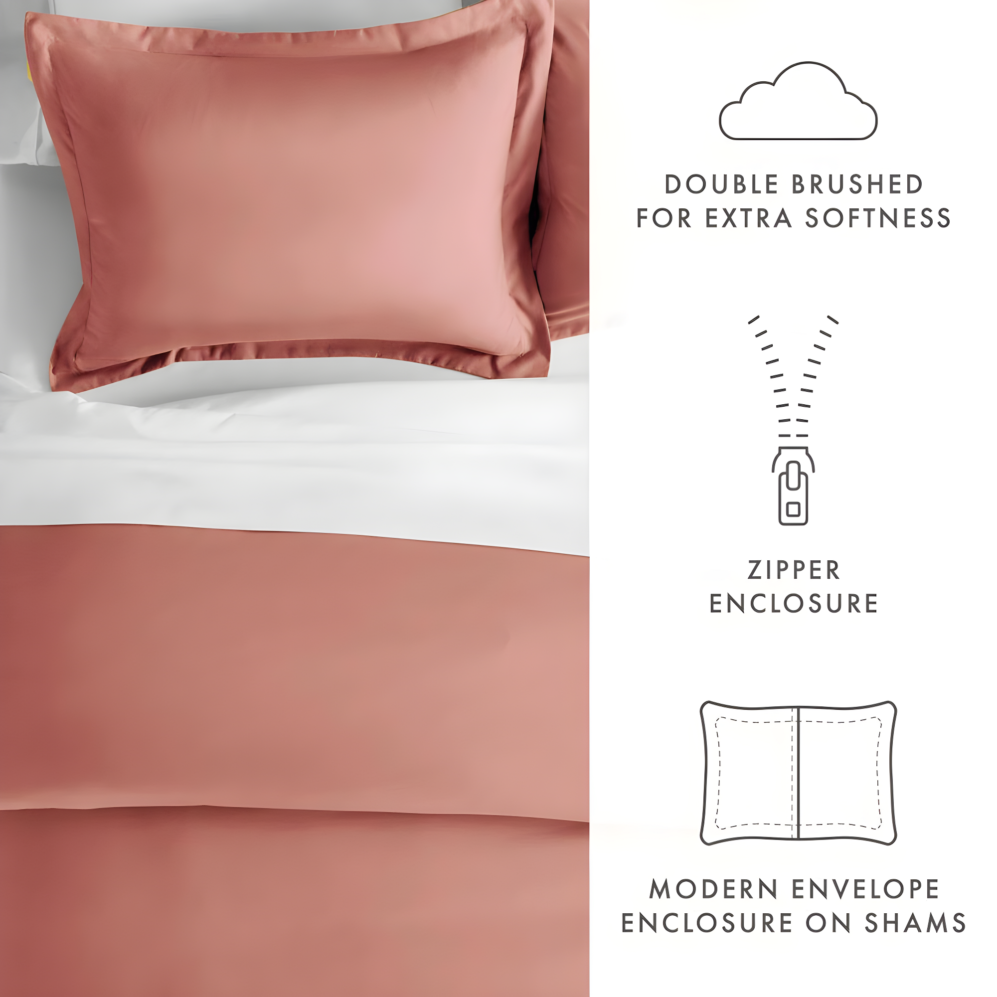 Duvet Cover Set Super Soft Microfiber Bedding in Solid Colors