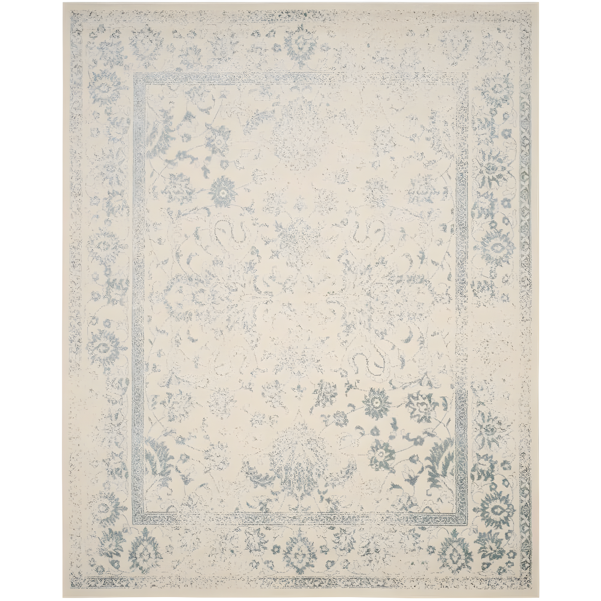 Adirondack ADR109 Machine Made Indoor Area Rug - Ivory/Slate - 9'x12' - Safavieh