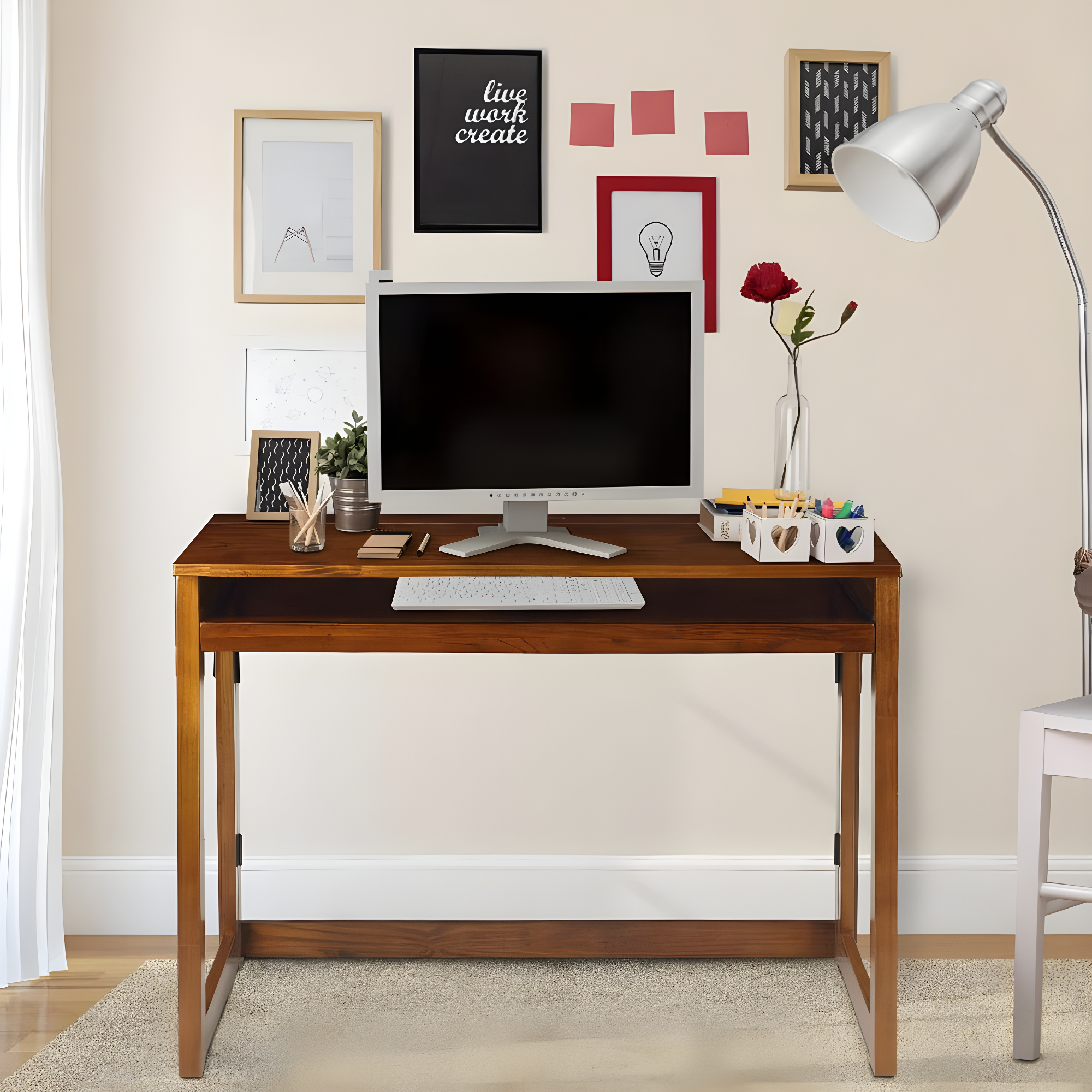 Yu Shan Co USA Ltd Modern Folding Desk with 4 USB Ports