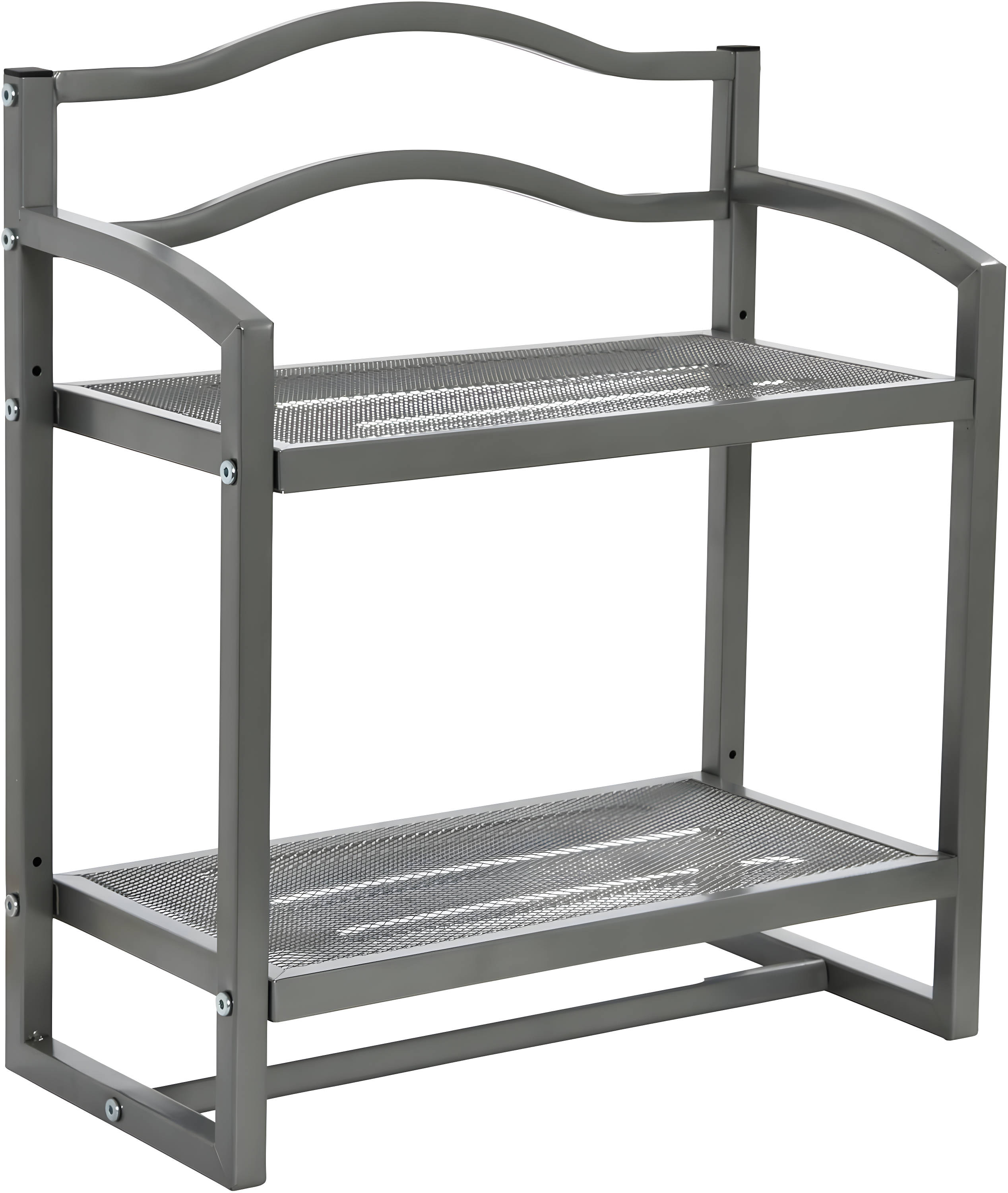 Household Essentials 2 Tier Metal Wall Mount Bathroom Storage Rack Silver