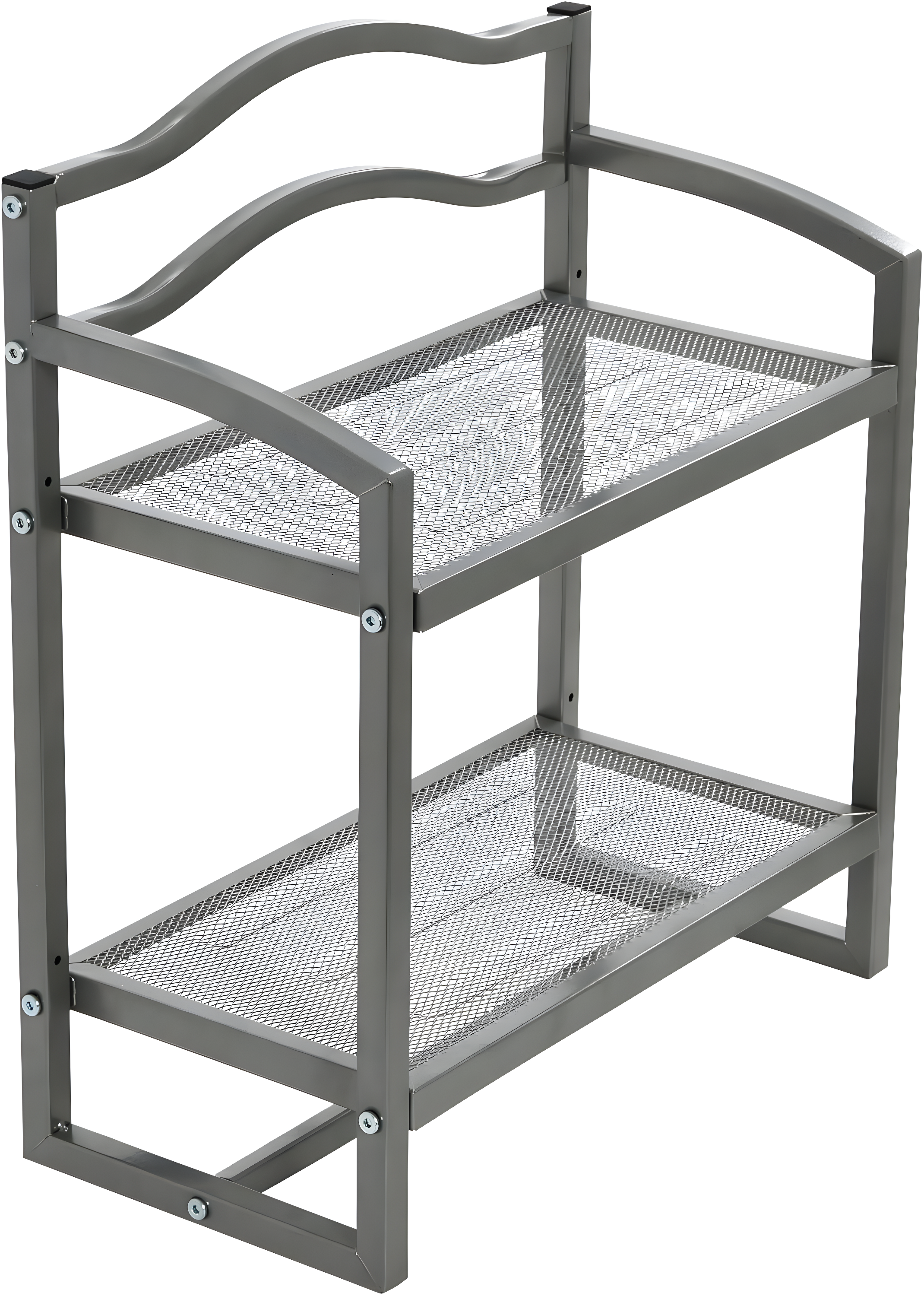 Household Essentials 2 Tier Metal Wall Mount Bathroom Storage Rack Silver