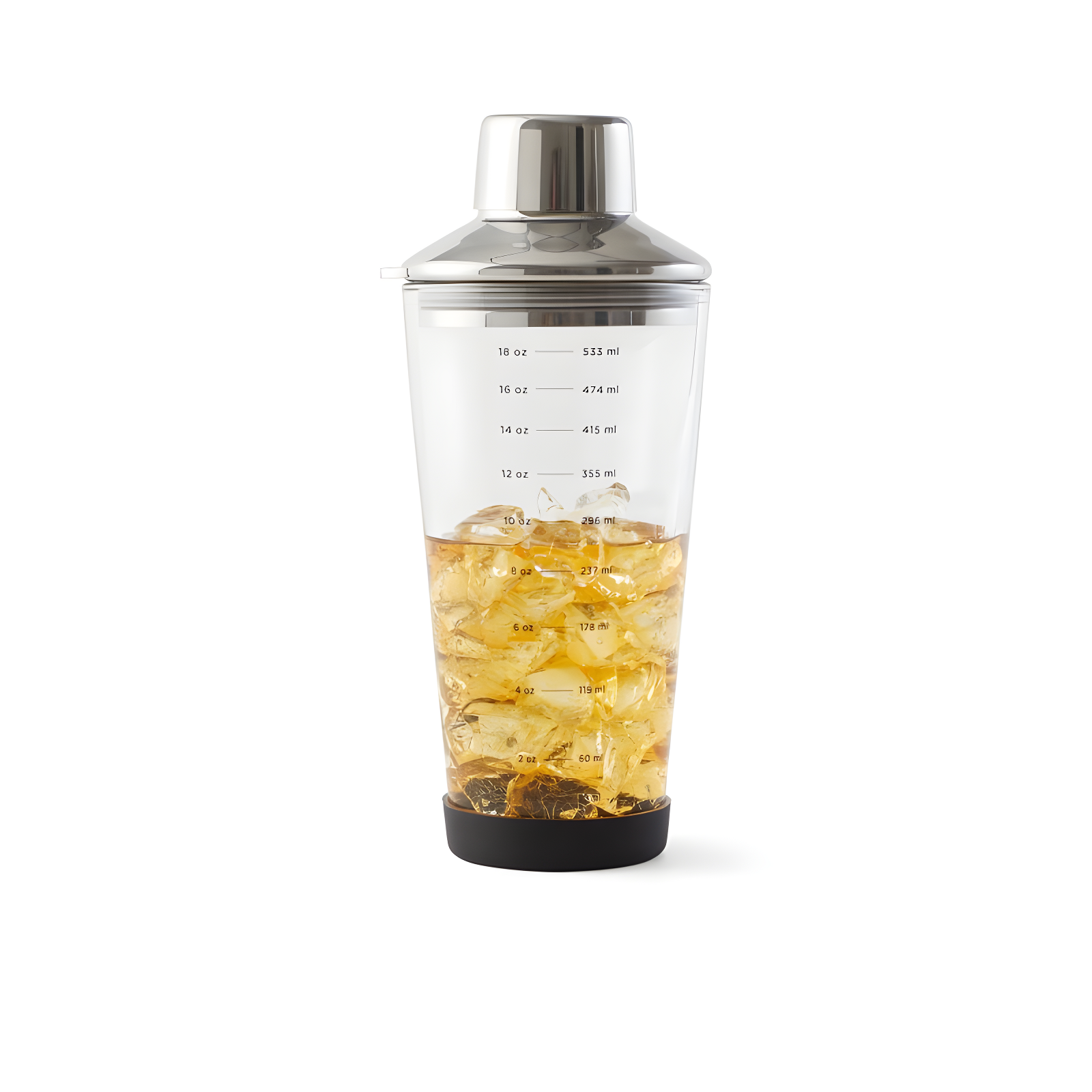 Houdini 18oz Glass Cocktail Shaker: Clear, Nonslip Base, Dishwasher-Safe, 9" Height, 18oz Capacity