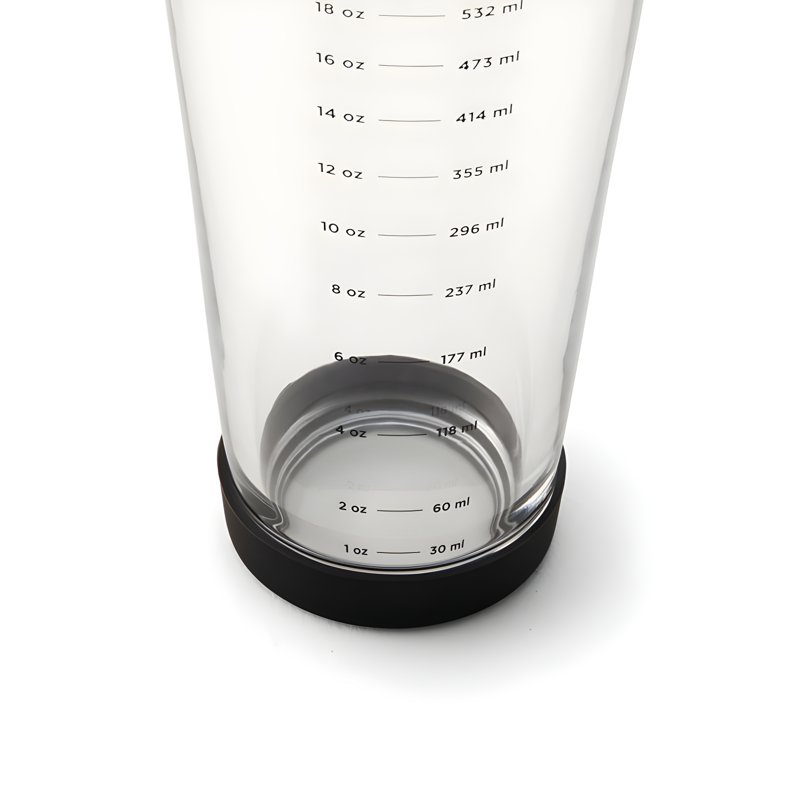 Houdini 18oz Glass Cocktail Shaker: Clear, Nonslip Base, Dishwasher-Safe, 9" Height, 18oz Capacity