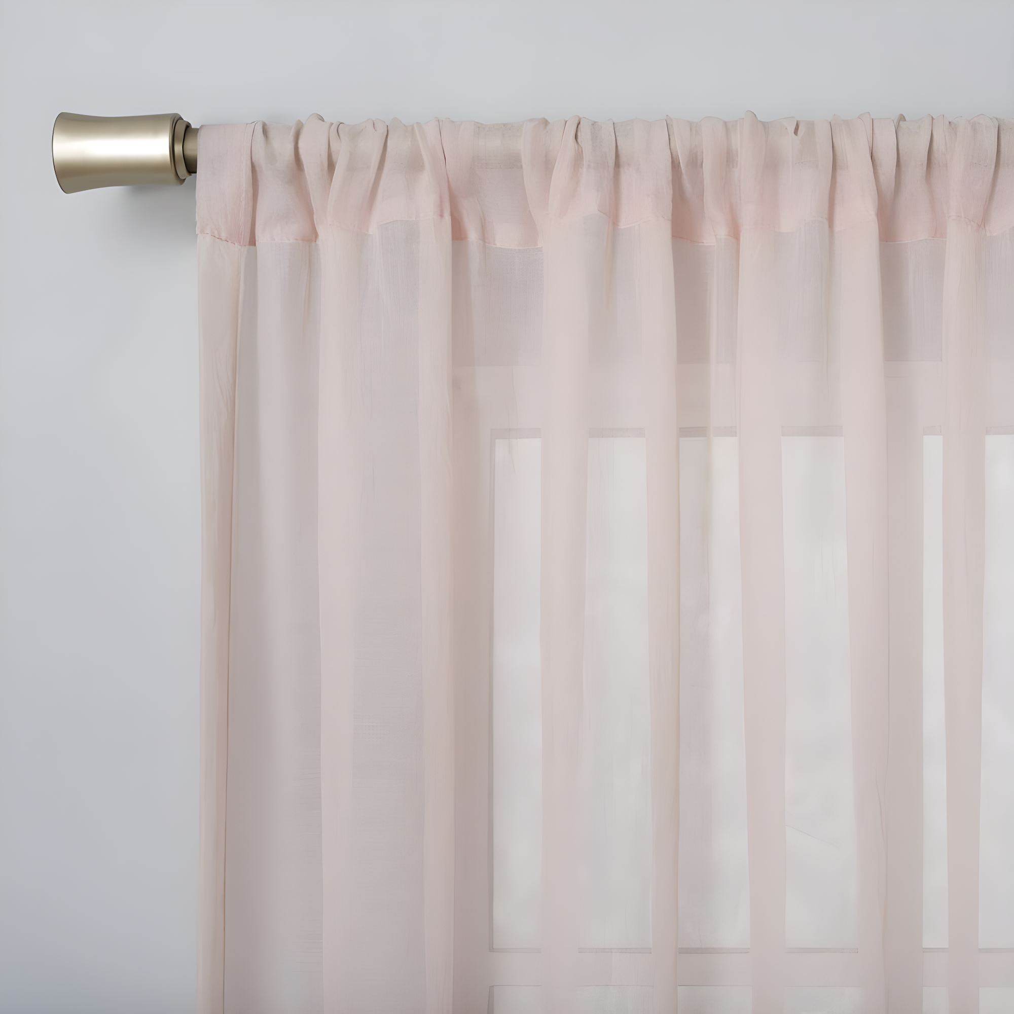 50"x63" No. 918 Sheer Avril Crushed Texture Rod Pocket Curtain Panel Blush: Modern Sheer Curtain Panel, Polyester