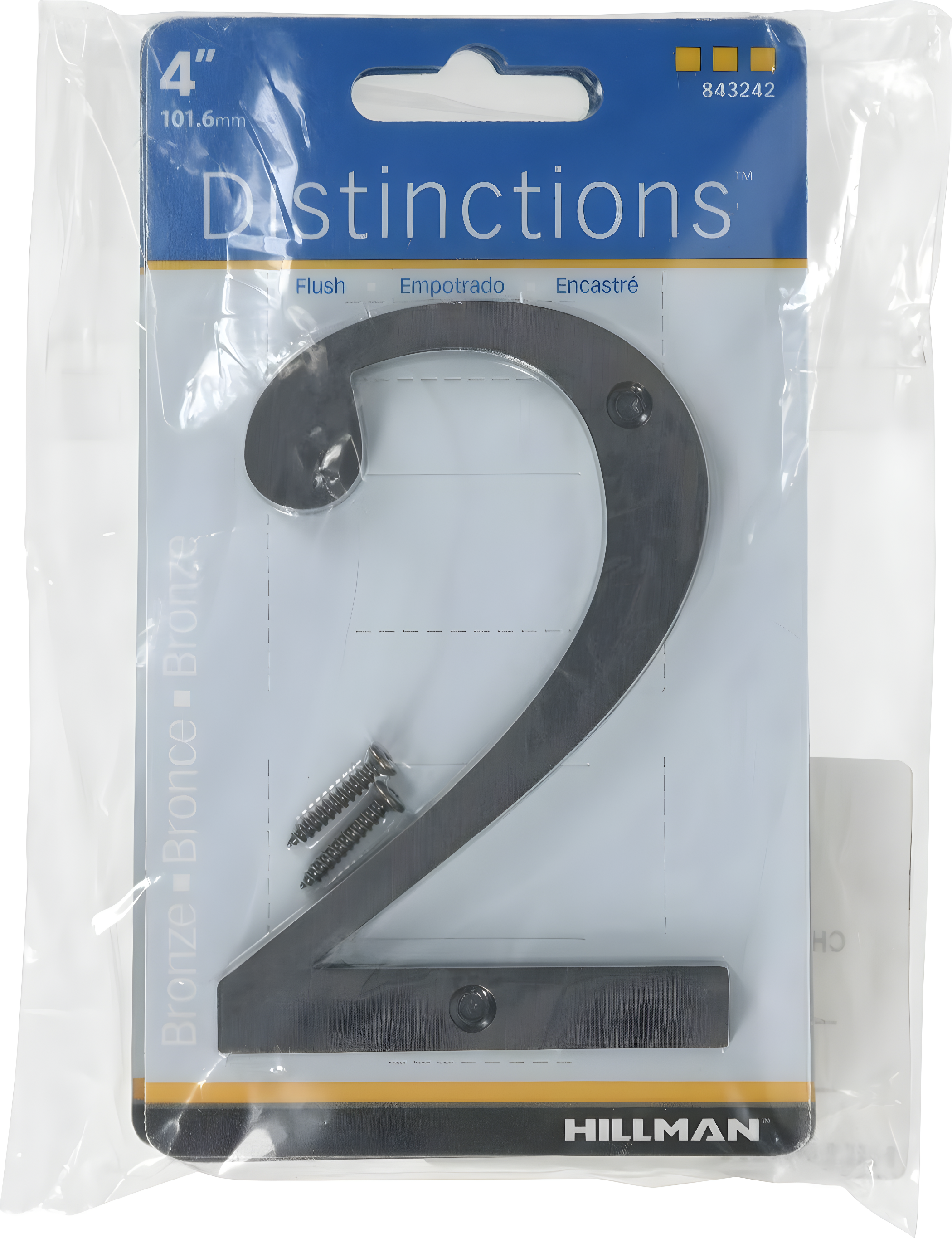 4" Bronze Metal Floating House Number 2