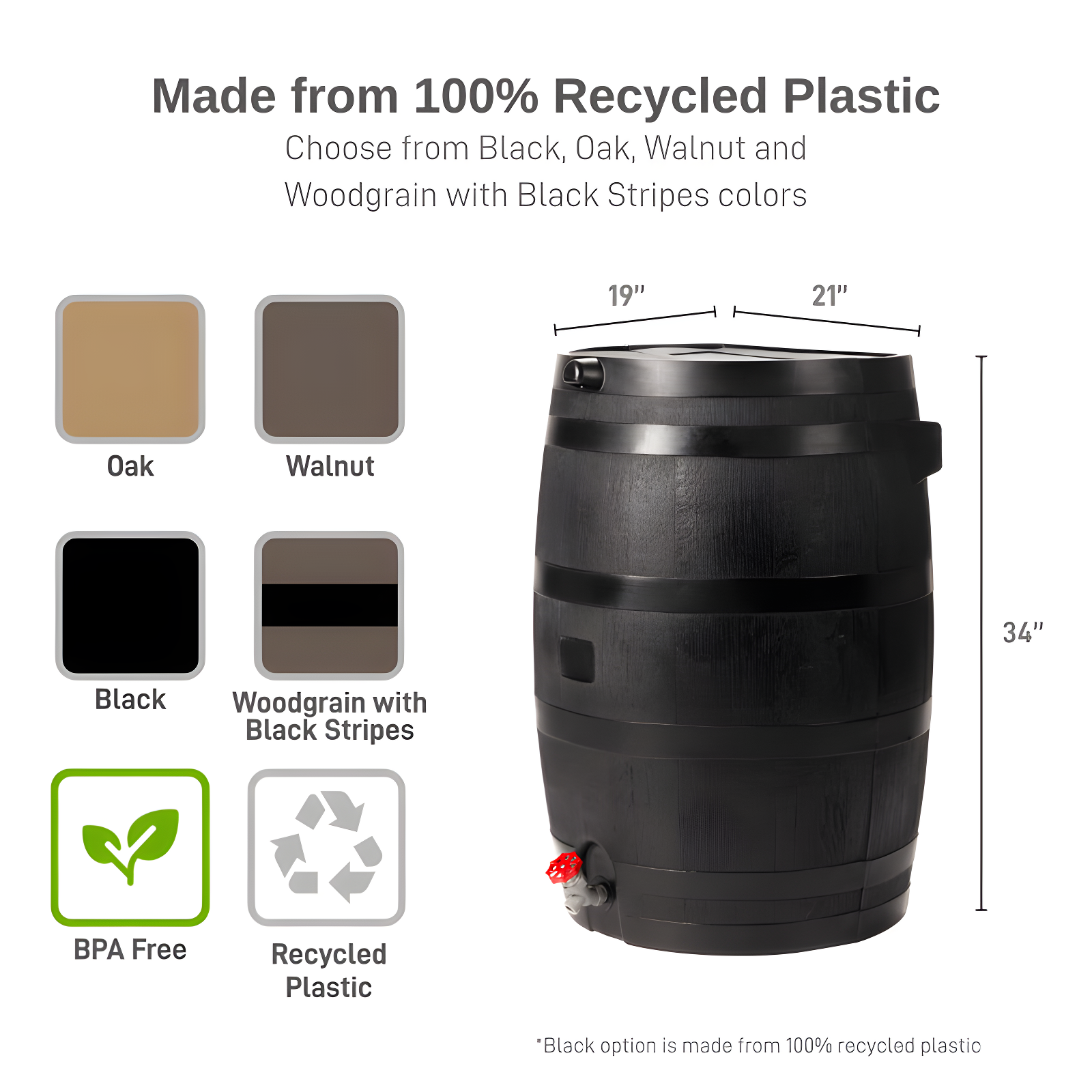 RTS Companies RTS Home Accents 50 Gallon Eco Rain Barrel